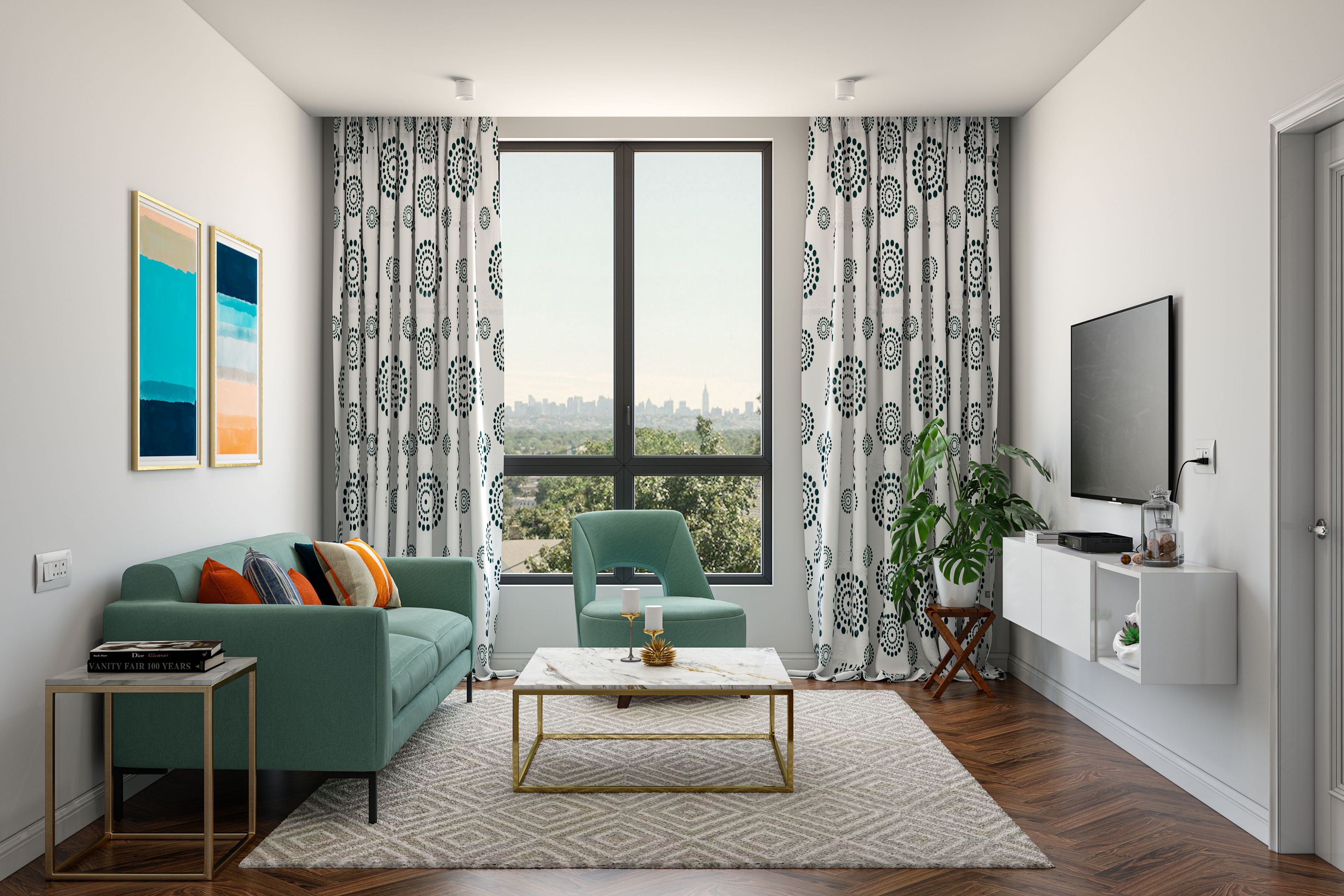 Contemporary Living Room Design – Livspace