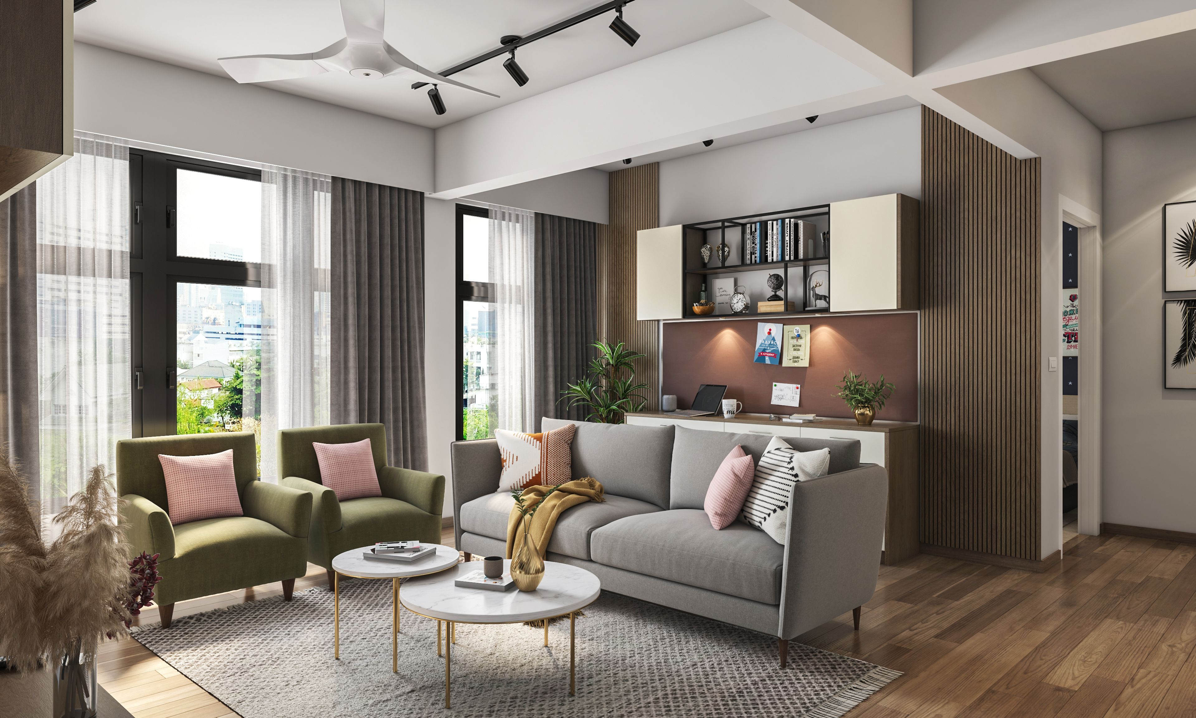 Craftsman Styled Spacious ConvenientLiving Room