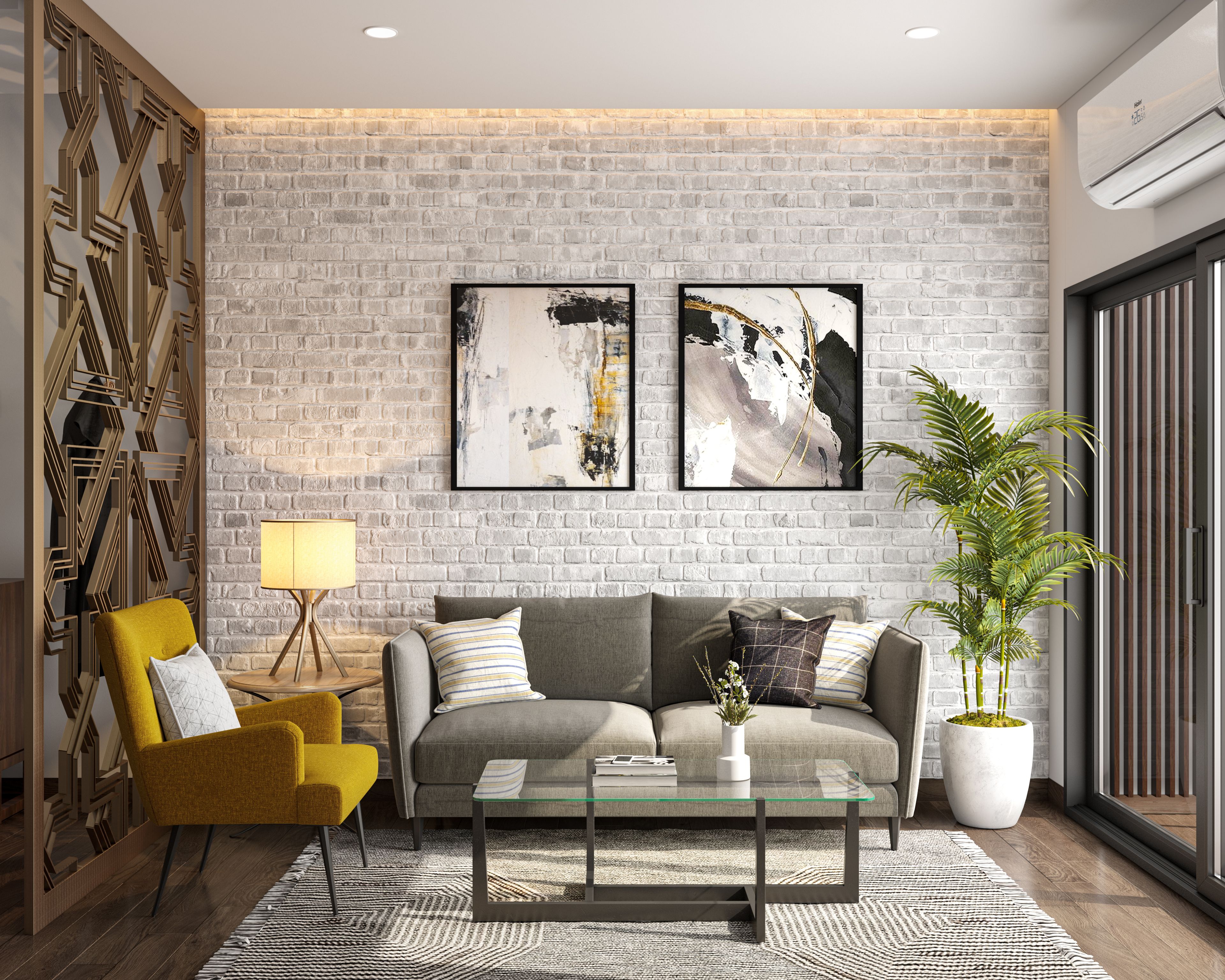 Rustic Style Compact Sized Living Room