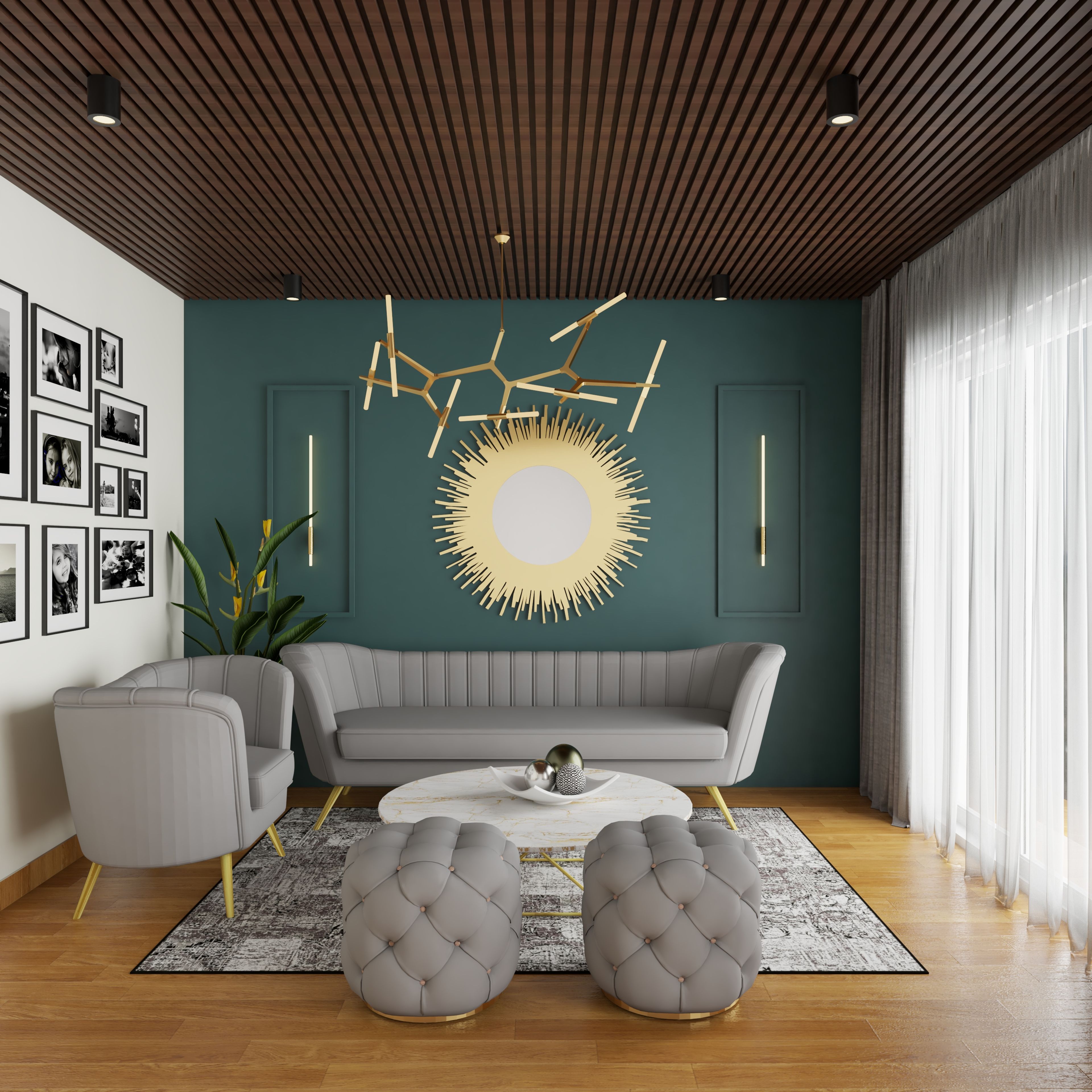 Stylish Contemporary Living Room Design With Huge Window