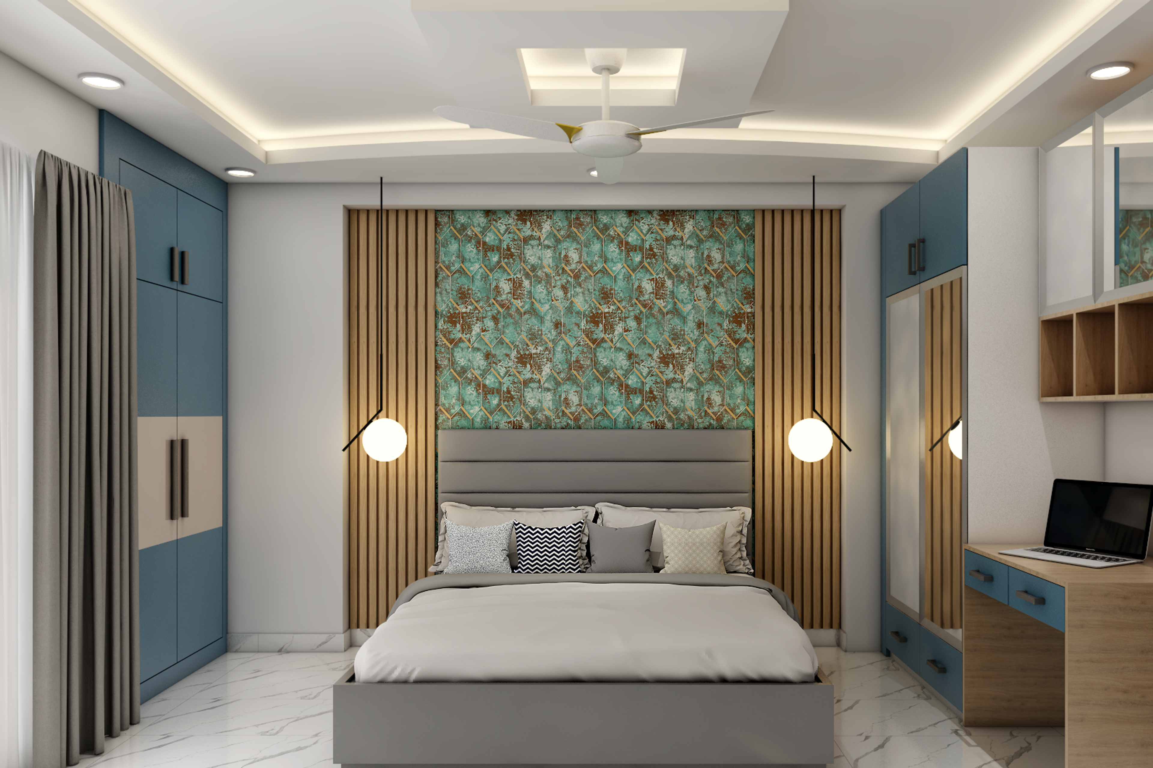 Contemporary Master Bedroom Design With Vibrant Interiors