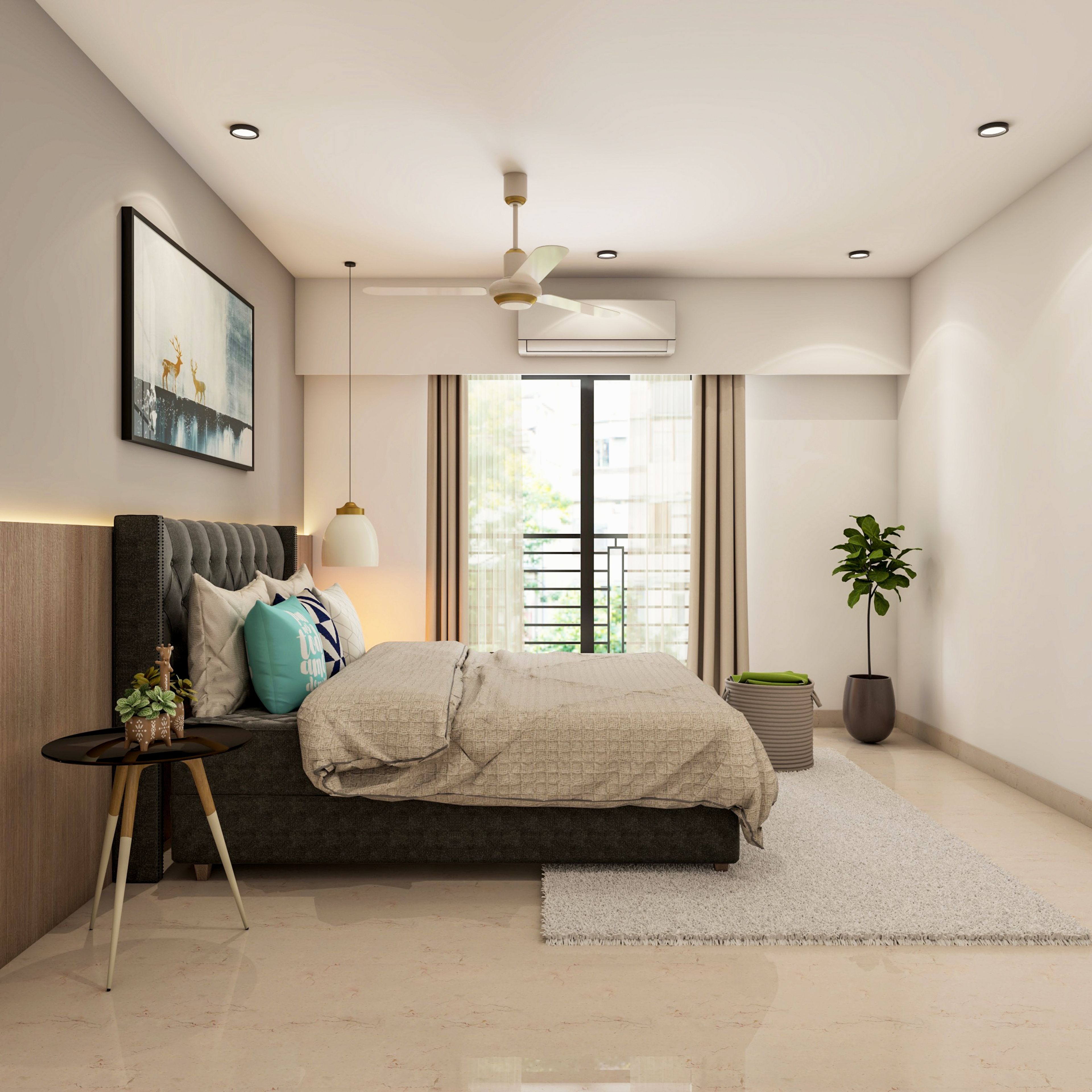 Contemporary Bedroom in Brown Shades