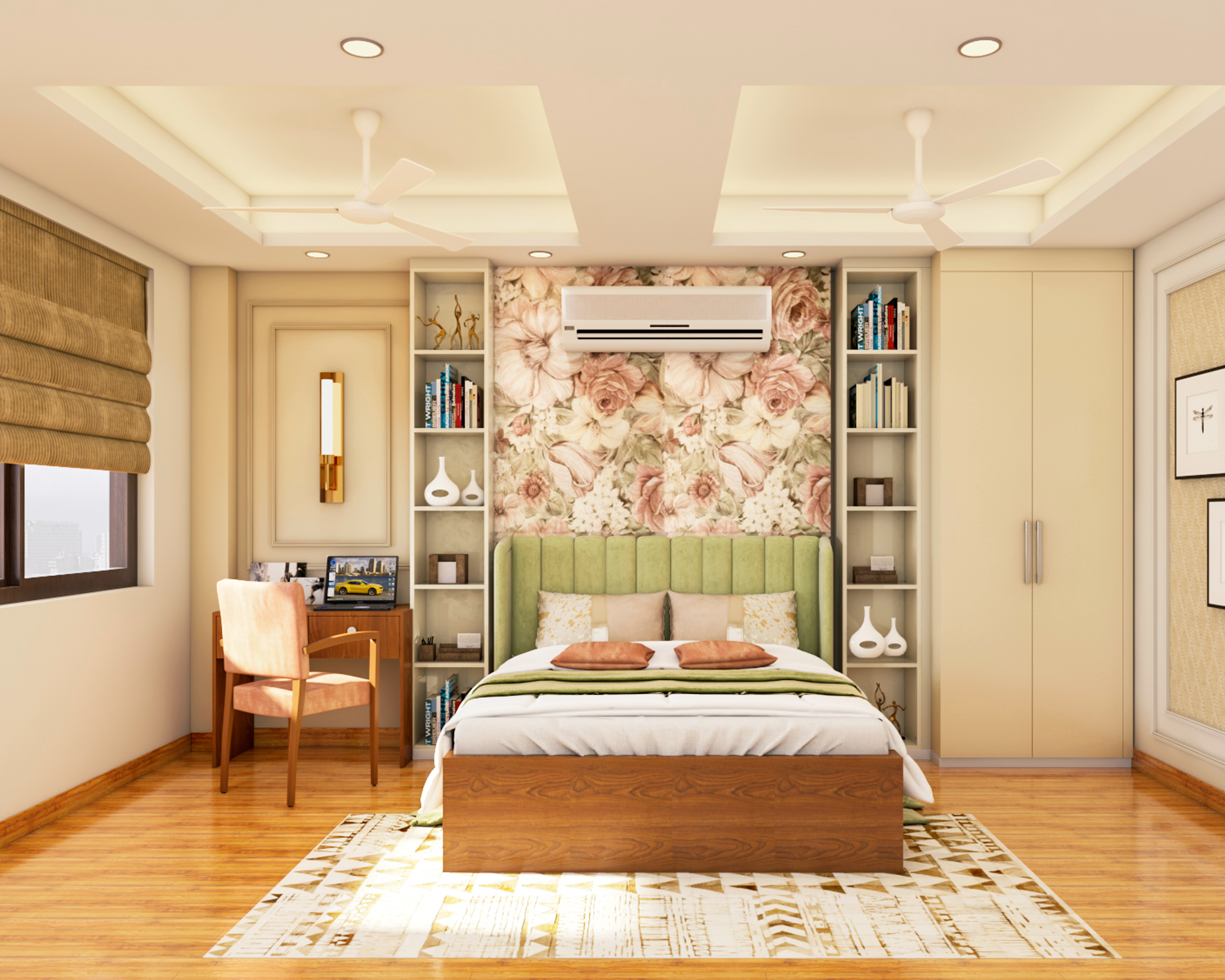 Classic Master Bedroom Designed With Spacious Interiors
