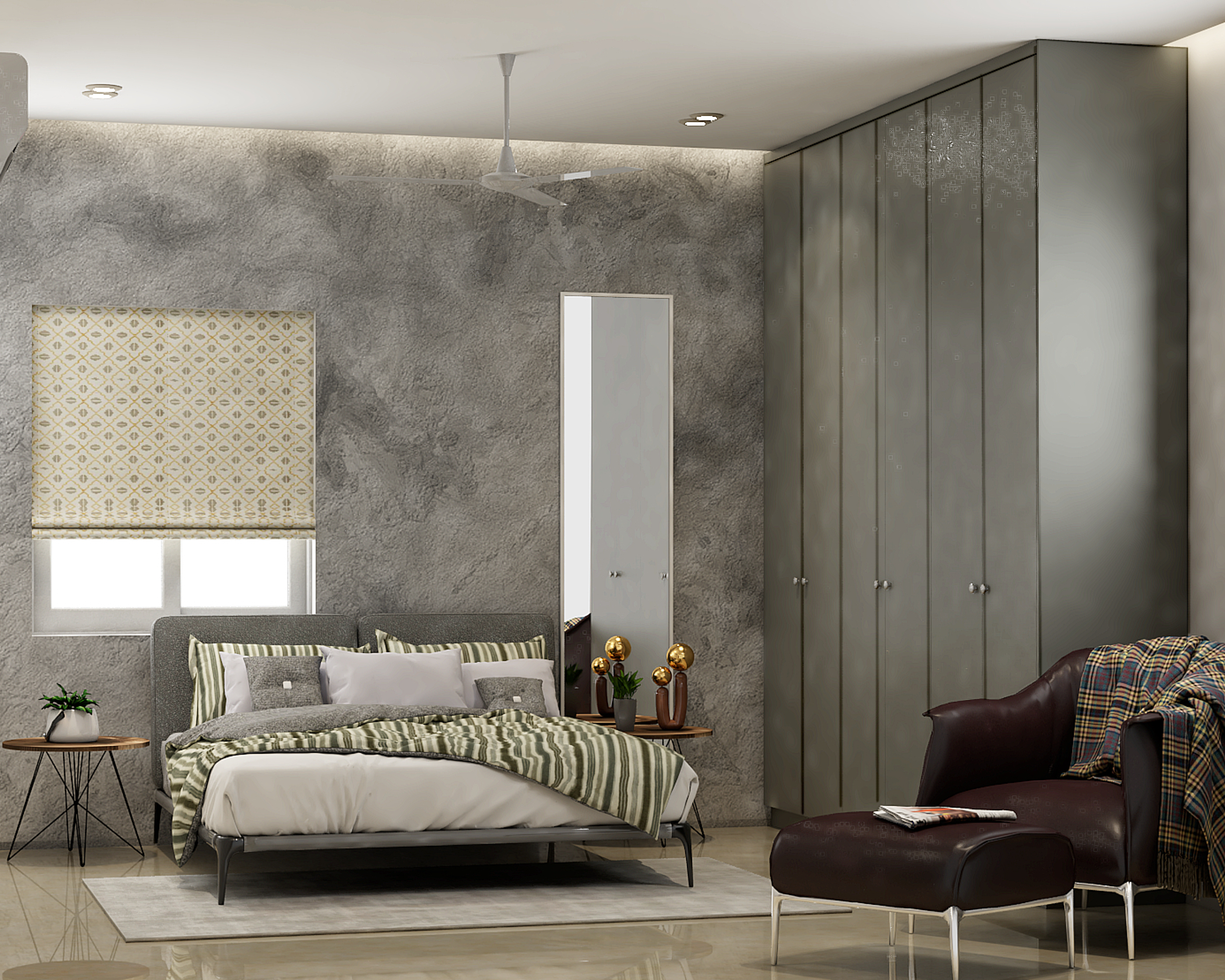 Green Themed Rustic Master Room Design