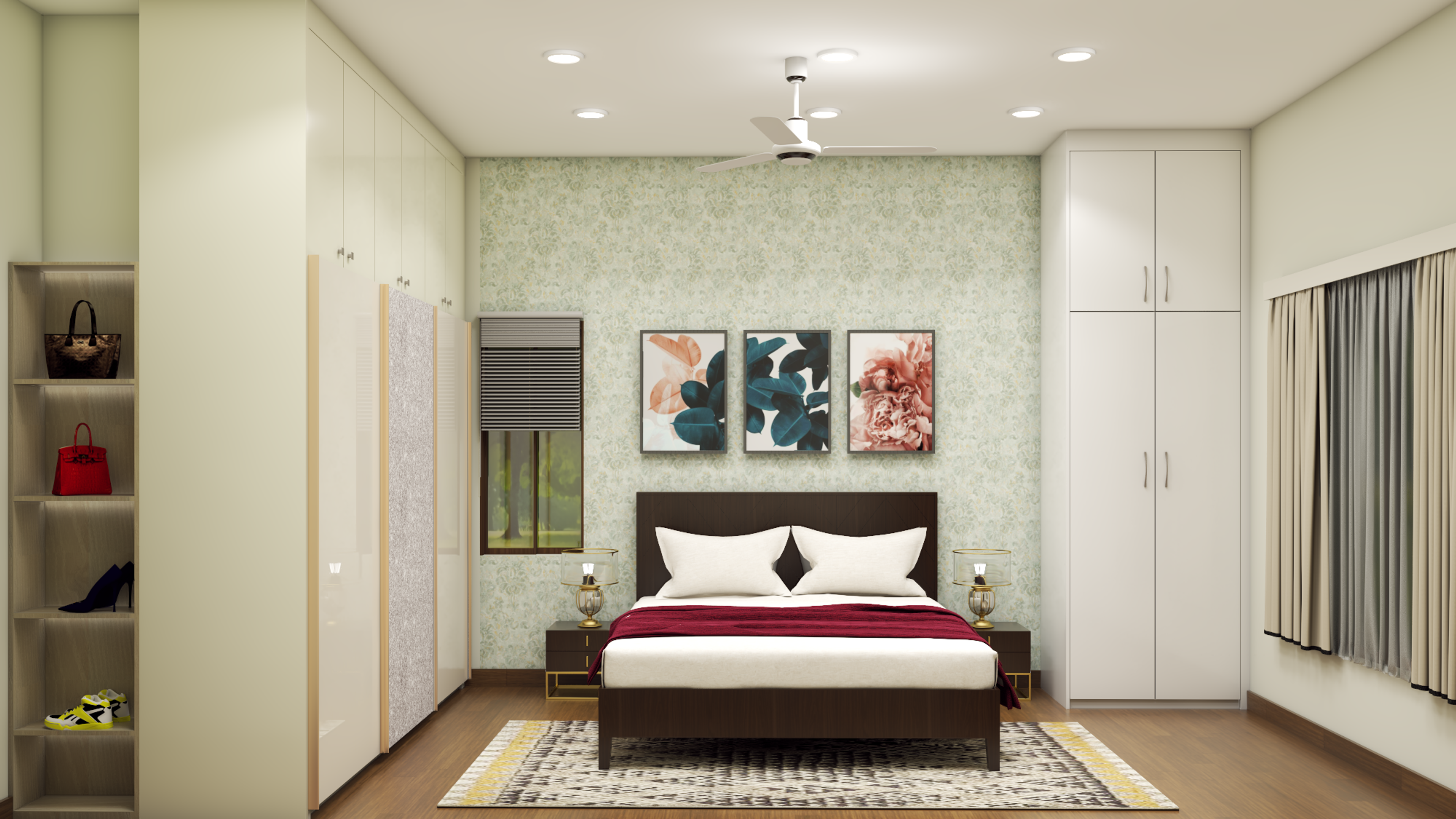 Modern Spacious Master Room With Floral Theme