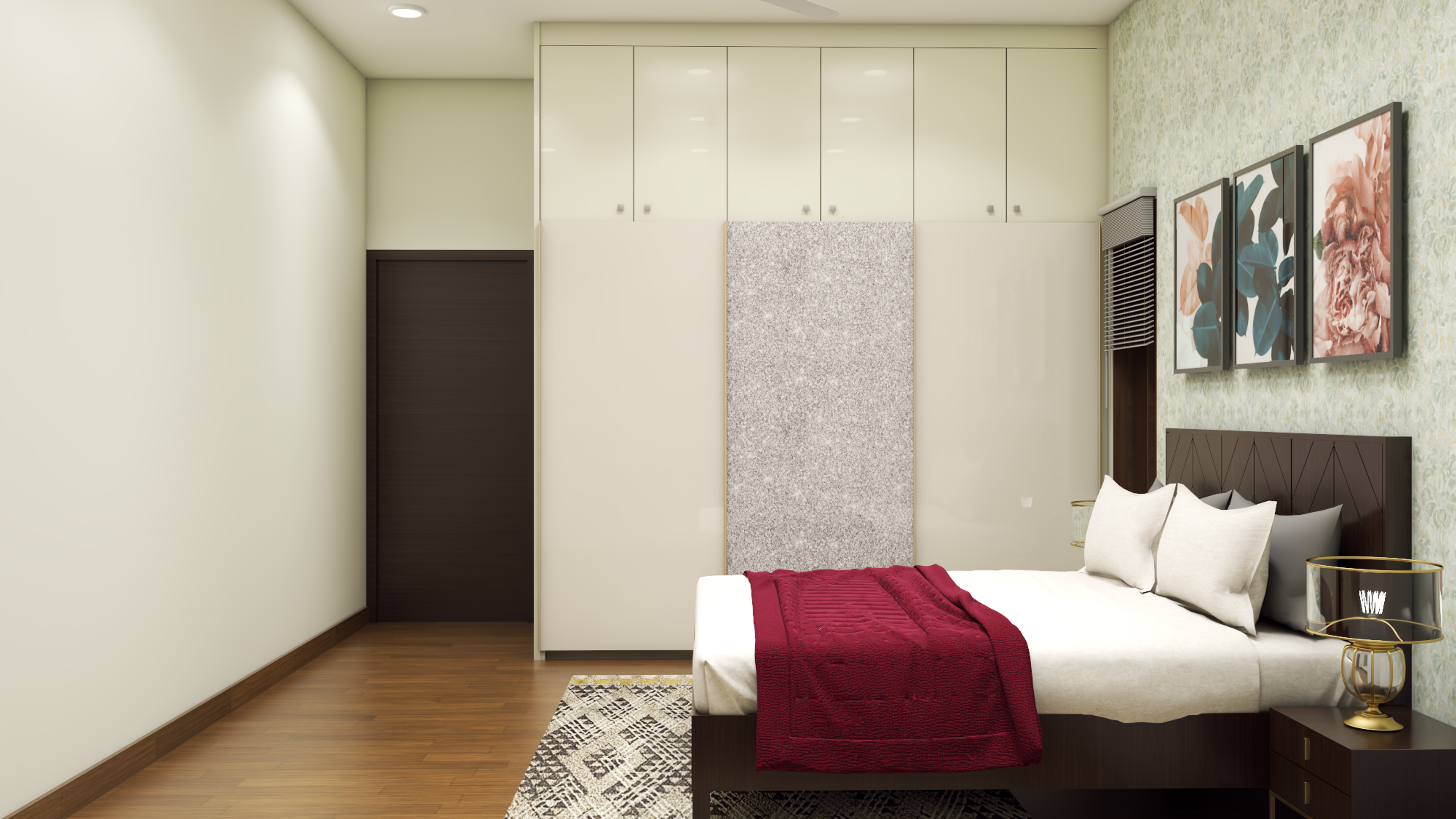 Modern Bedroom with Relaxing Green Accent - Livspace