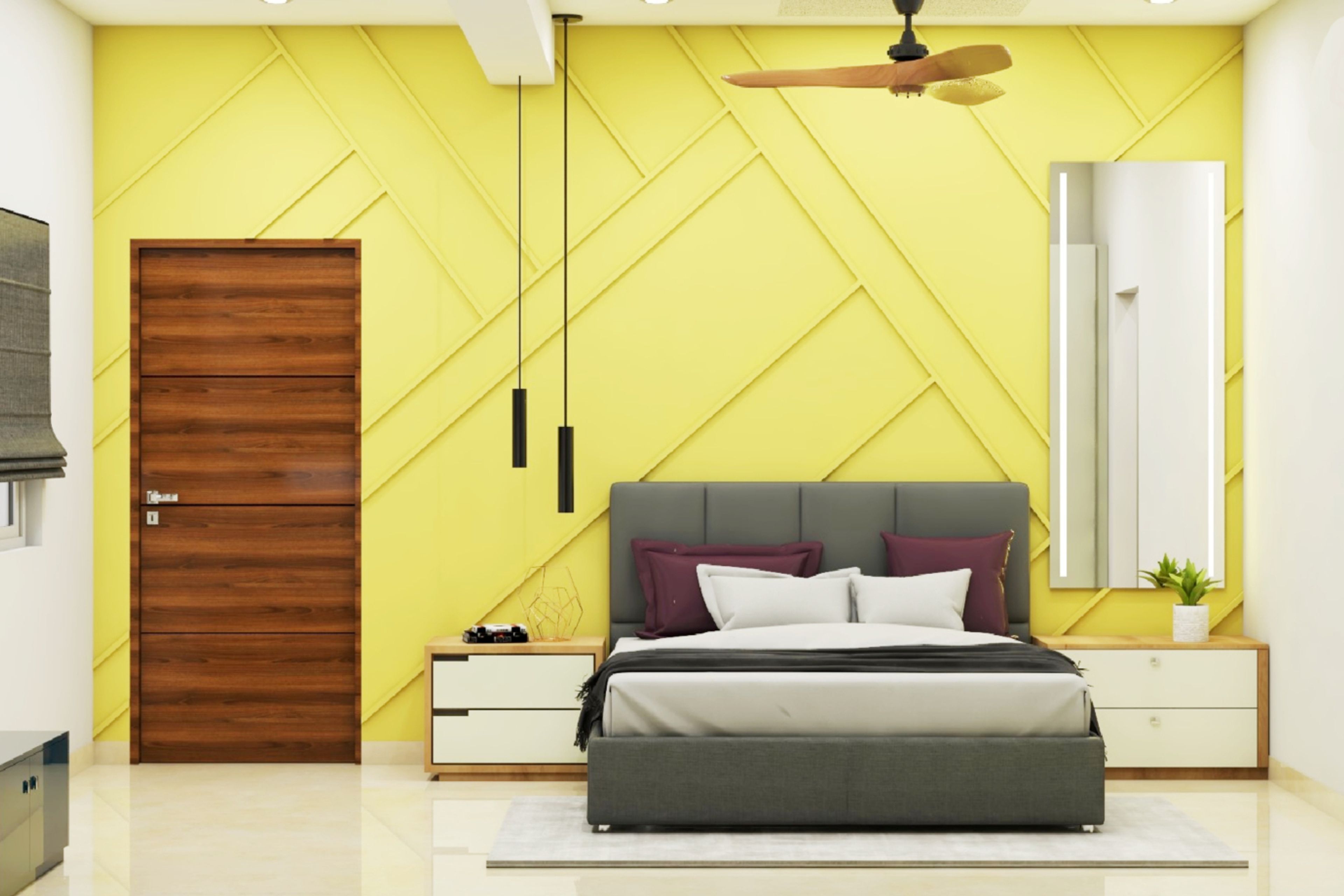 Yellow Themed Modern Master Room Design Ideas