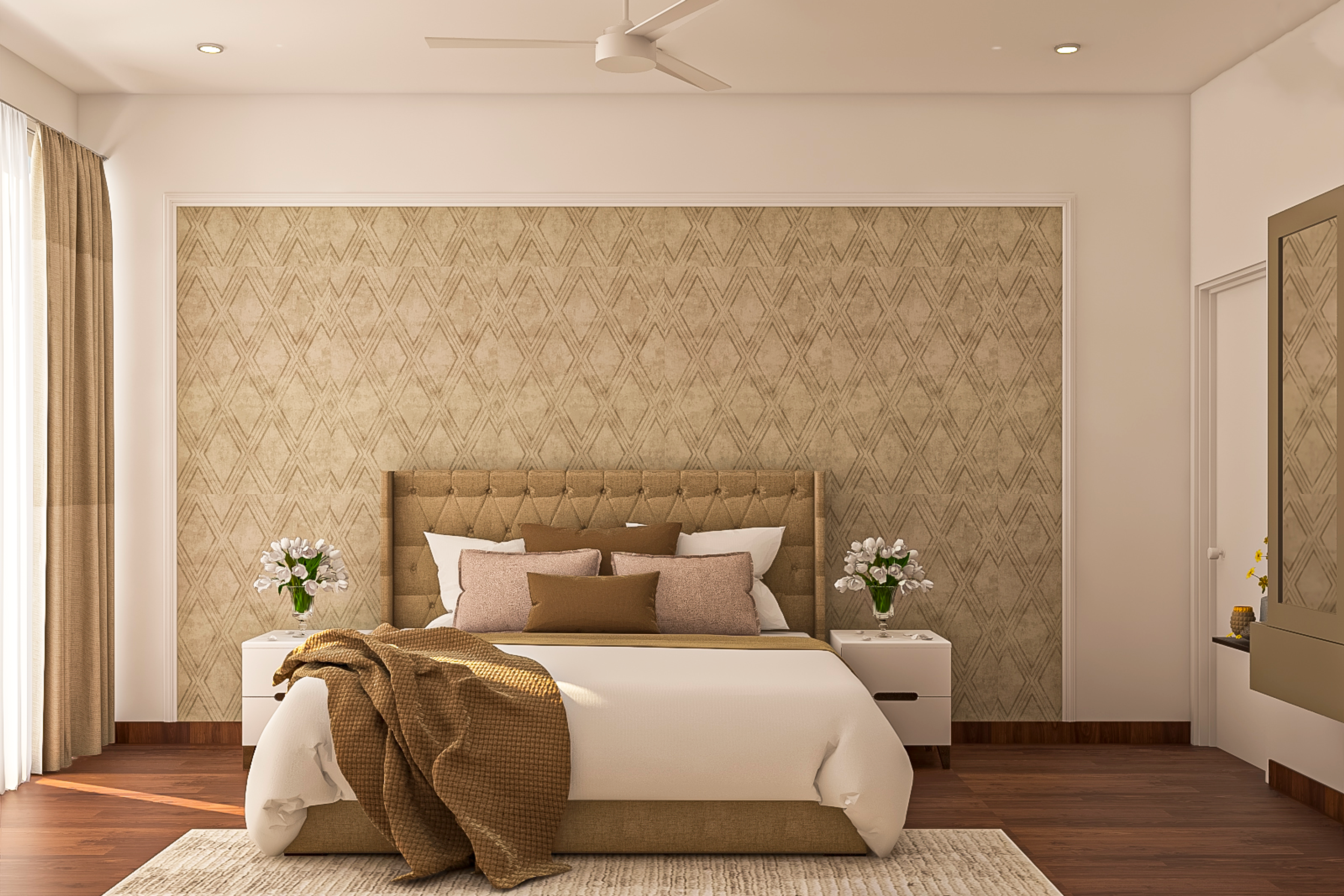 Spacious Master Bedroom With Contemporary Interiors