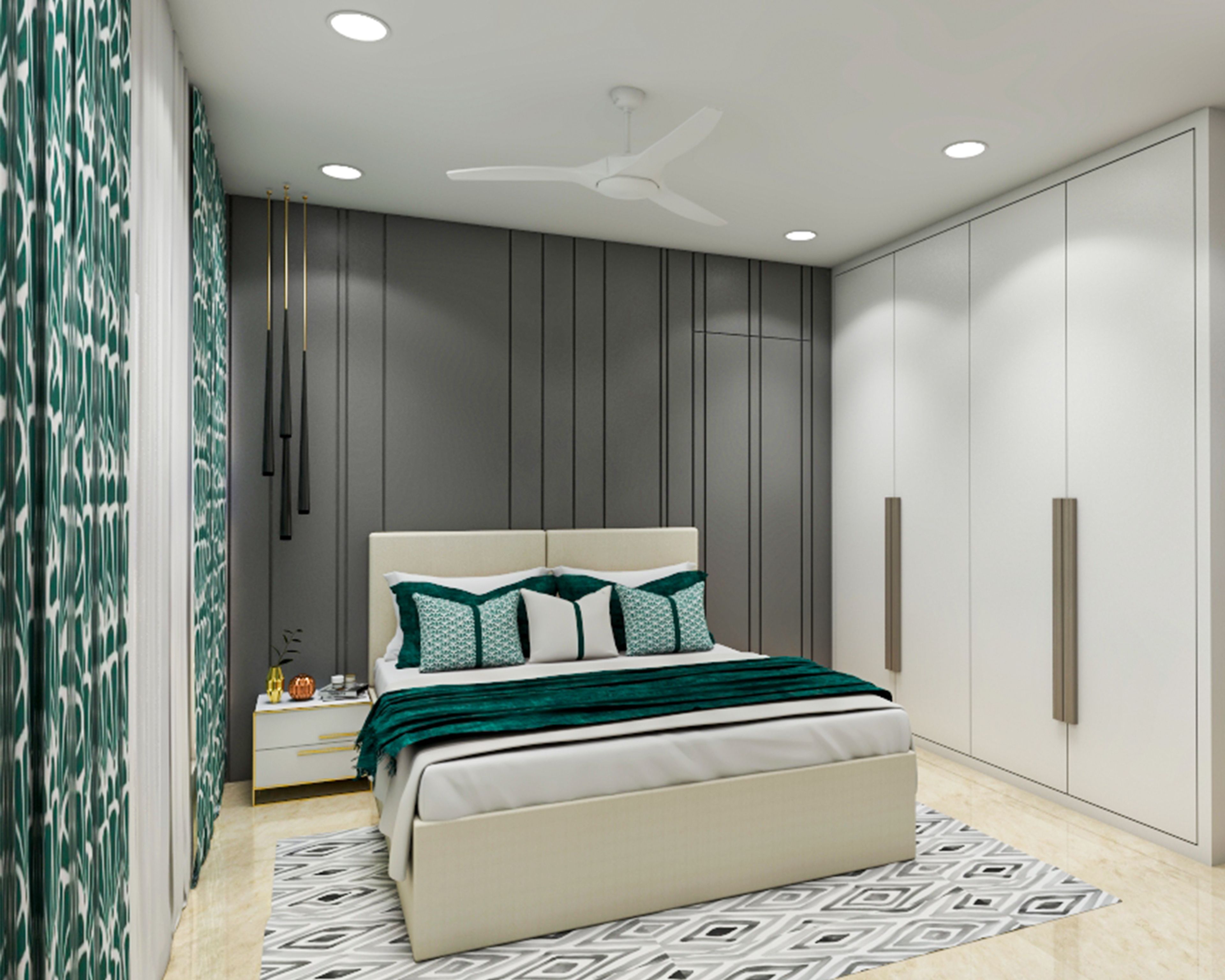 Contemporary Blue Toned Master Bedroom Interior Design