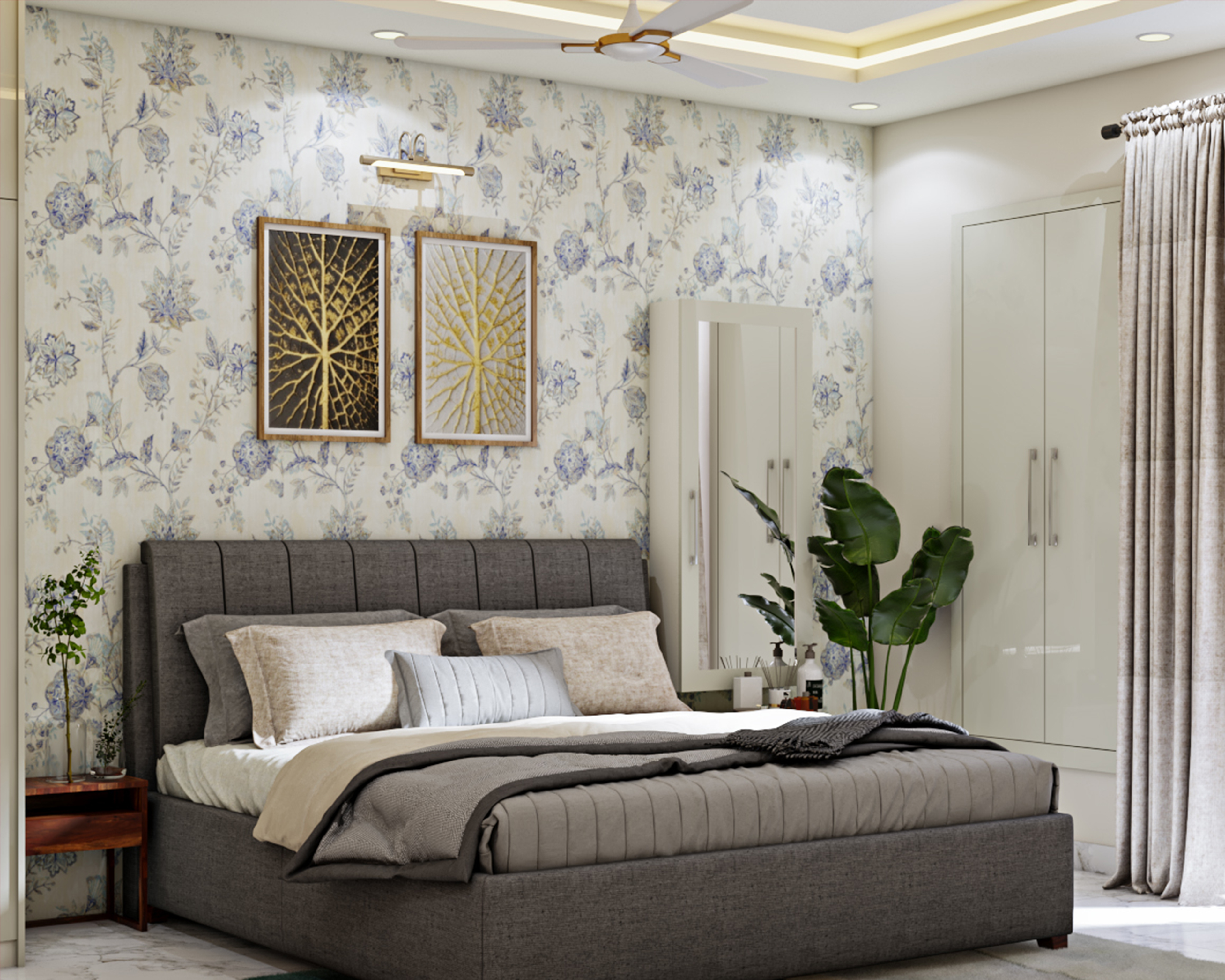 Modern Themed Compact Sized Master Bedroom