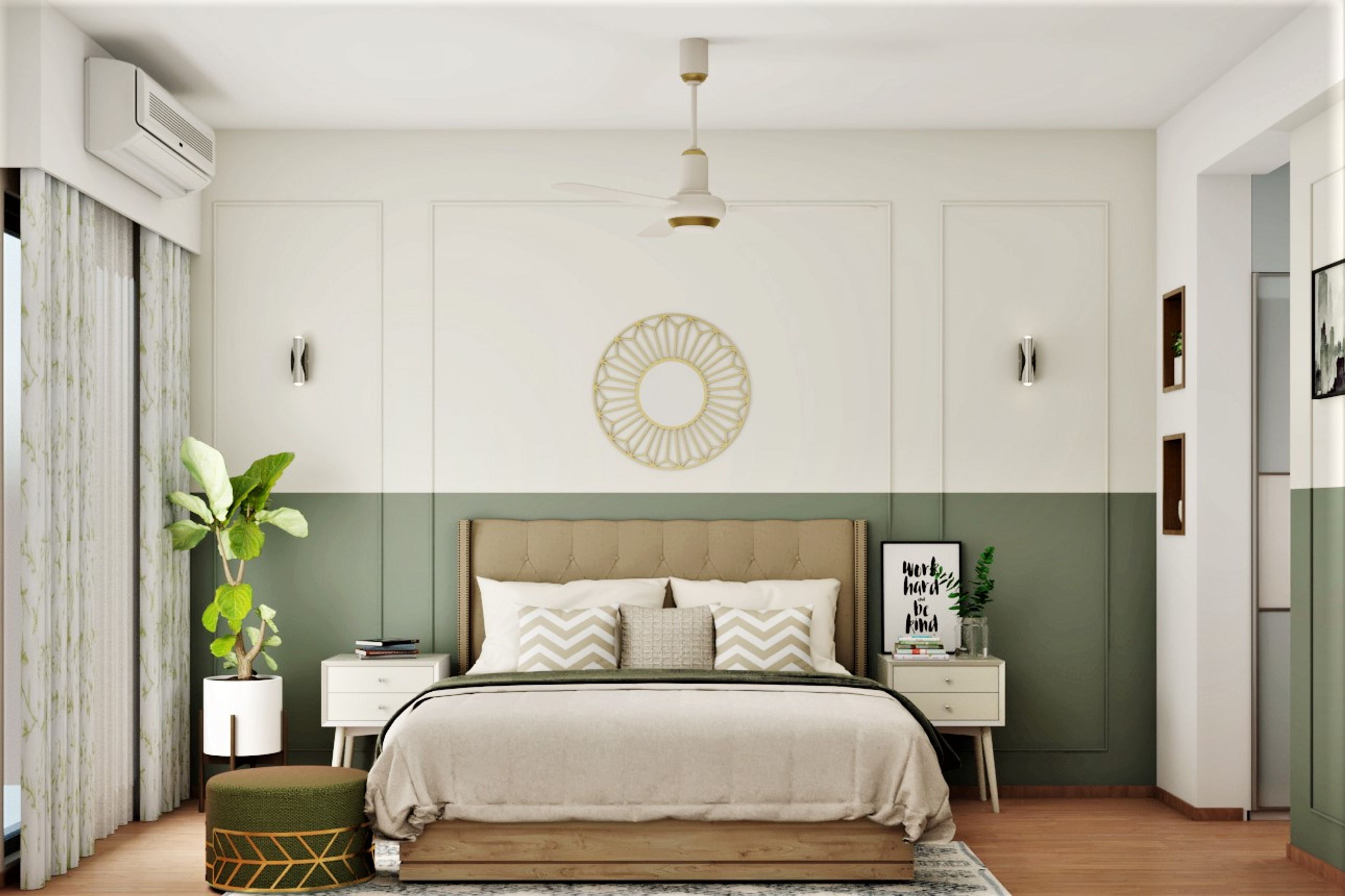 Spacious Minimal Style Convenient Master Bedroom