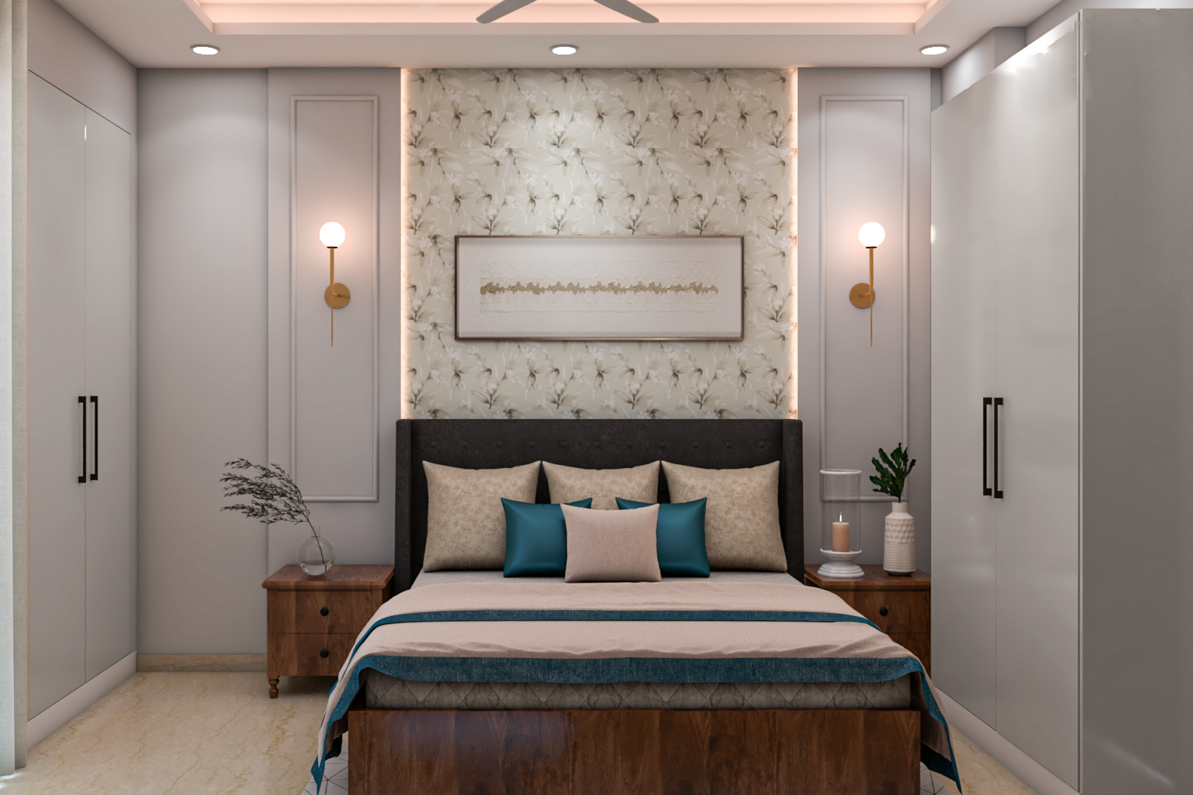 Modern Style Compact Sized Master Bedroom