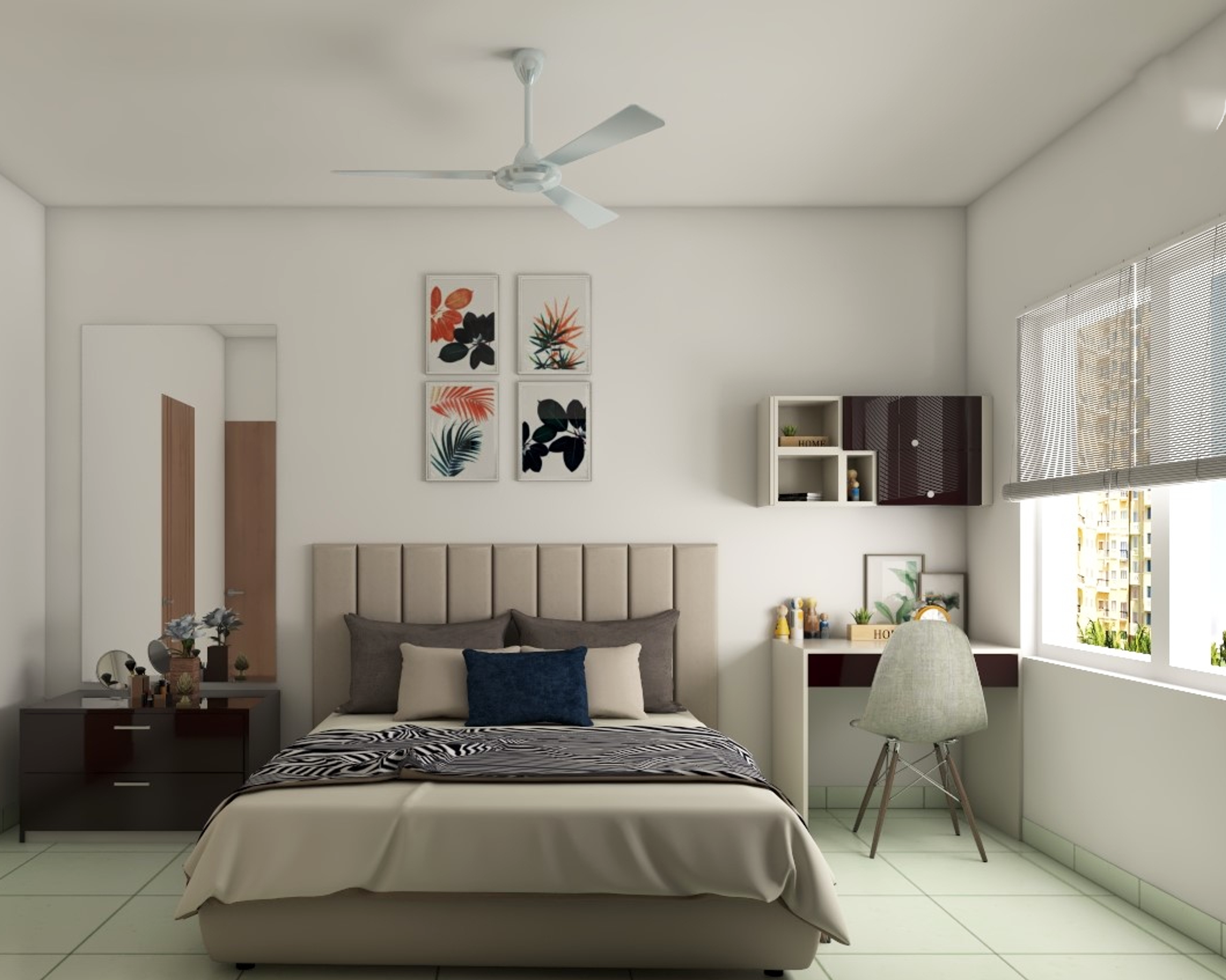 Minimal Styled Spacious Master Bedroom