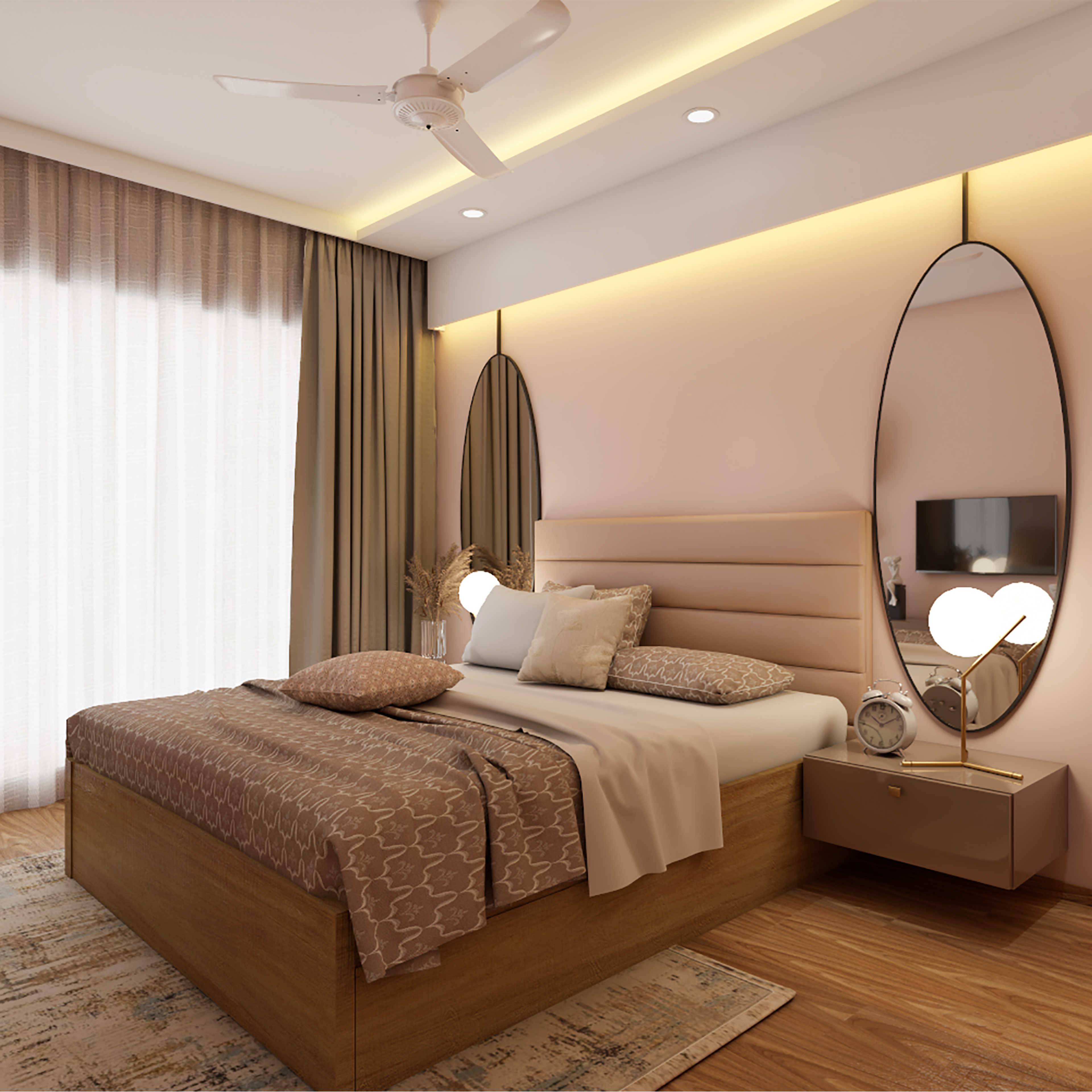 Modern Style Compact Convenient Master Bedroom