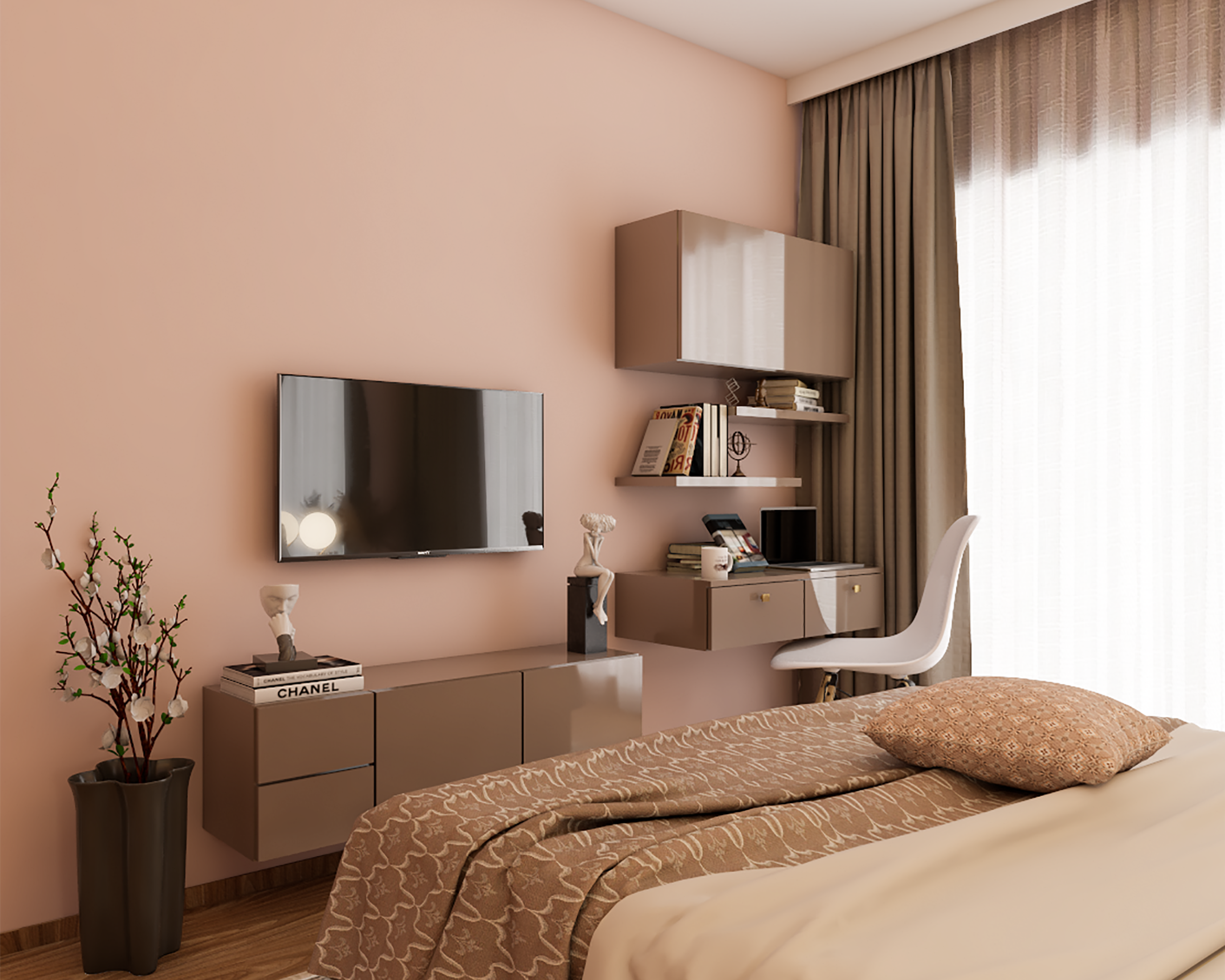 Modern Master Bedroom -Livspace