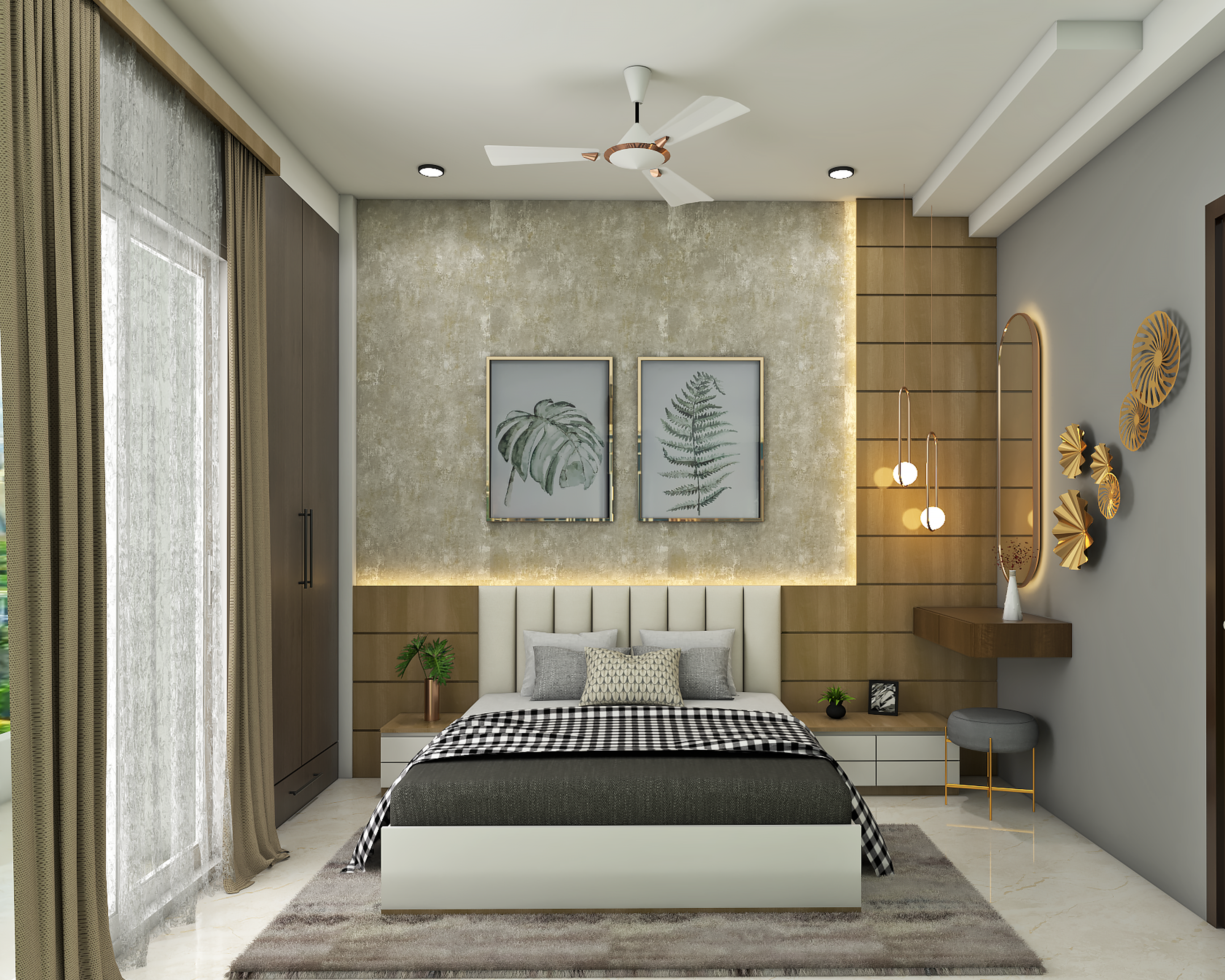 Contemporary Style Spacious Convenient Master Bedroom