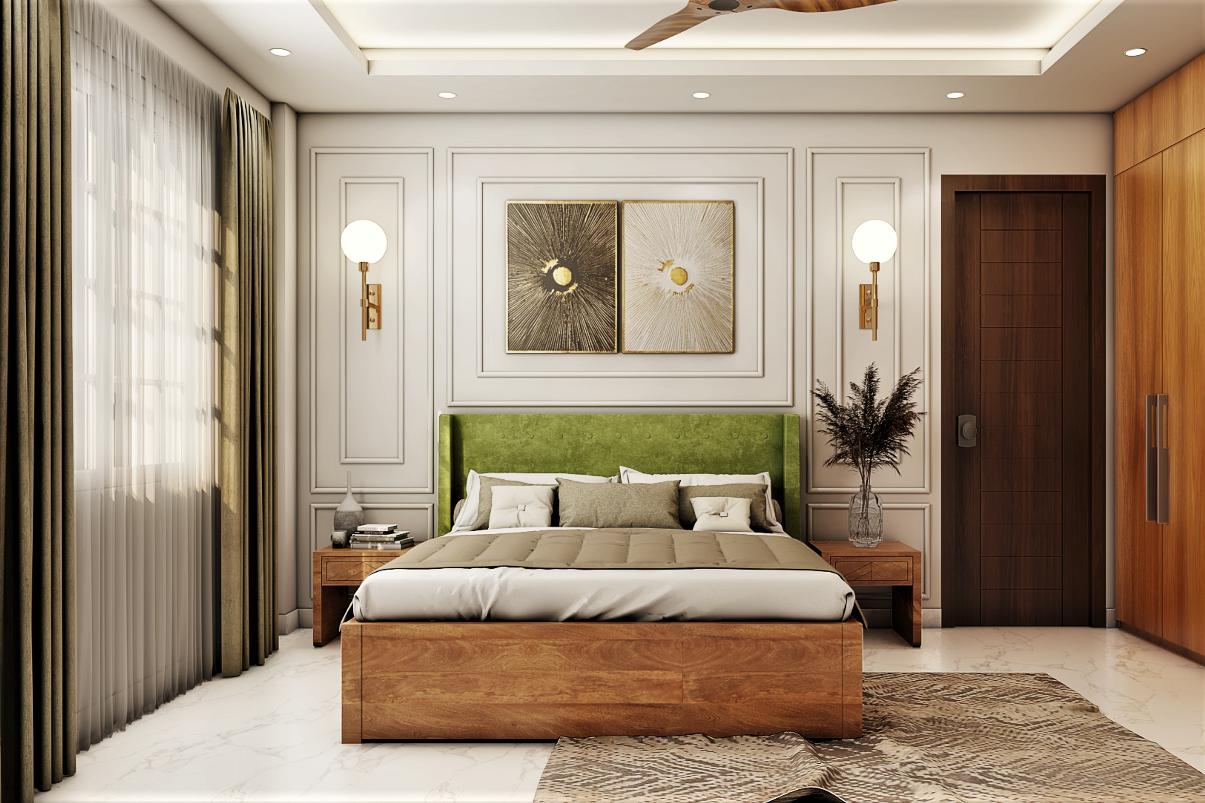 Contemporary Style Spacious Convenient Master Bedroom