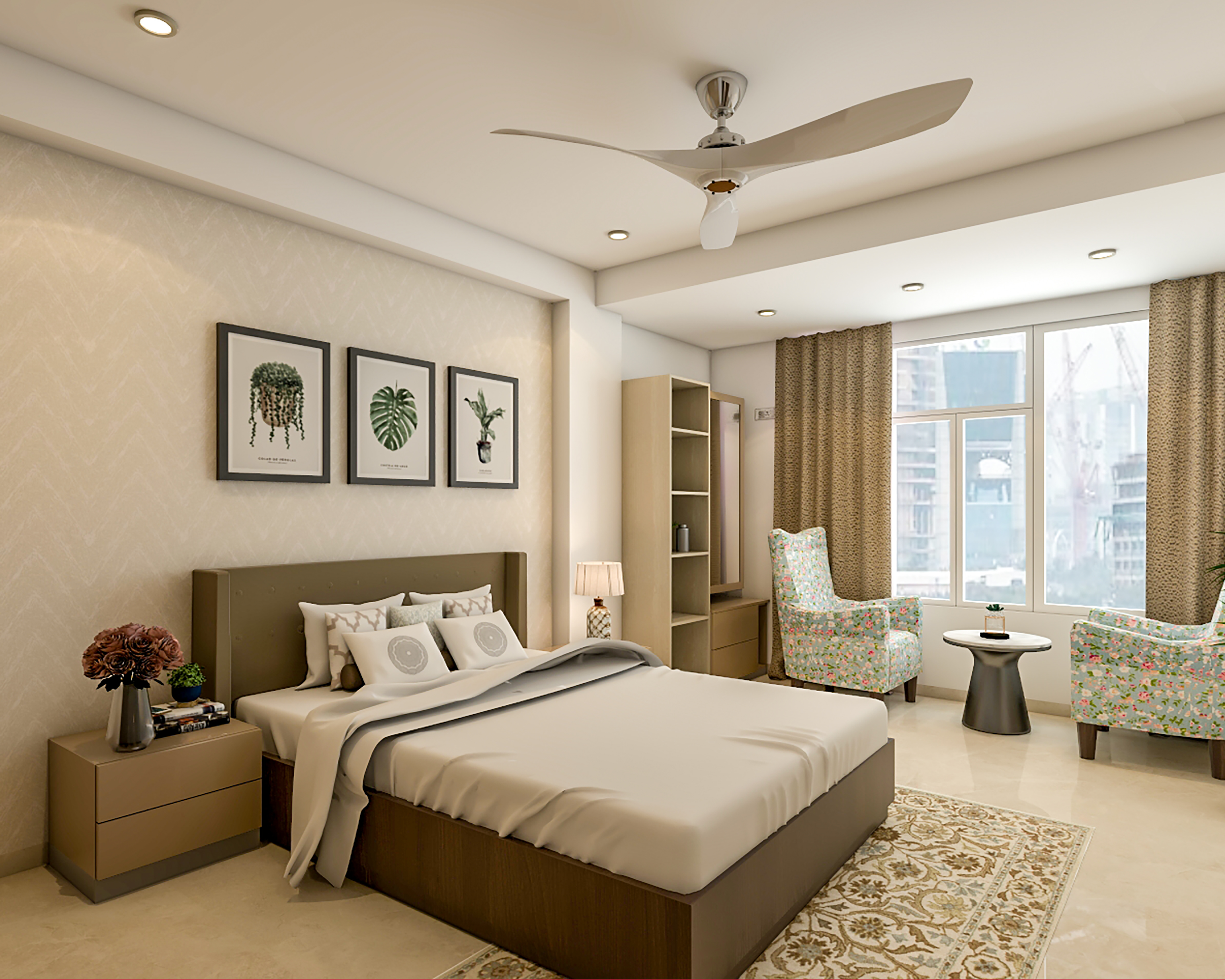 Spacious Convenient Modern Style Master Bedroom