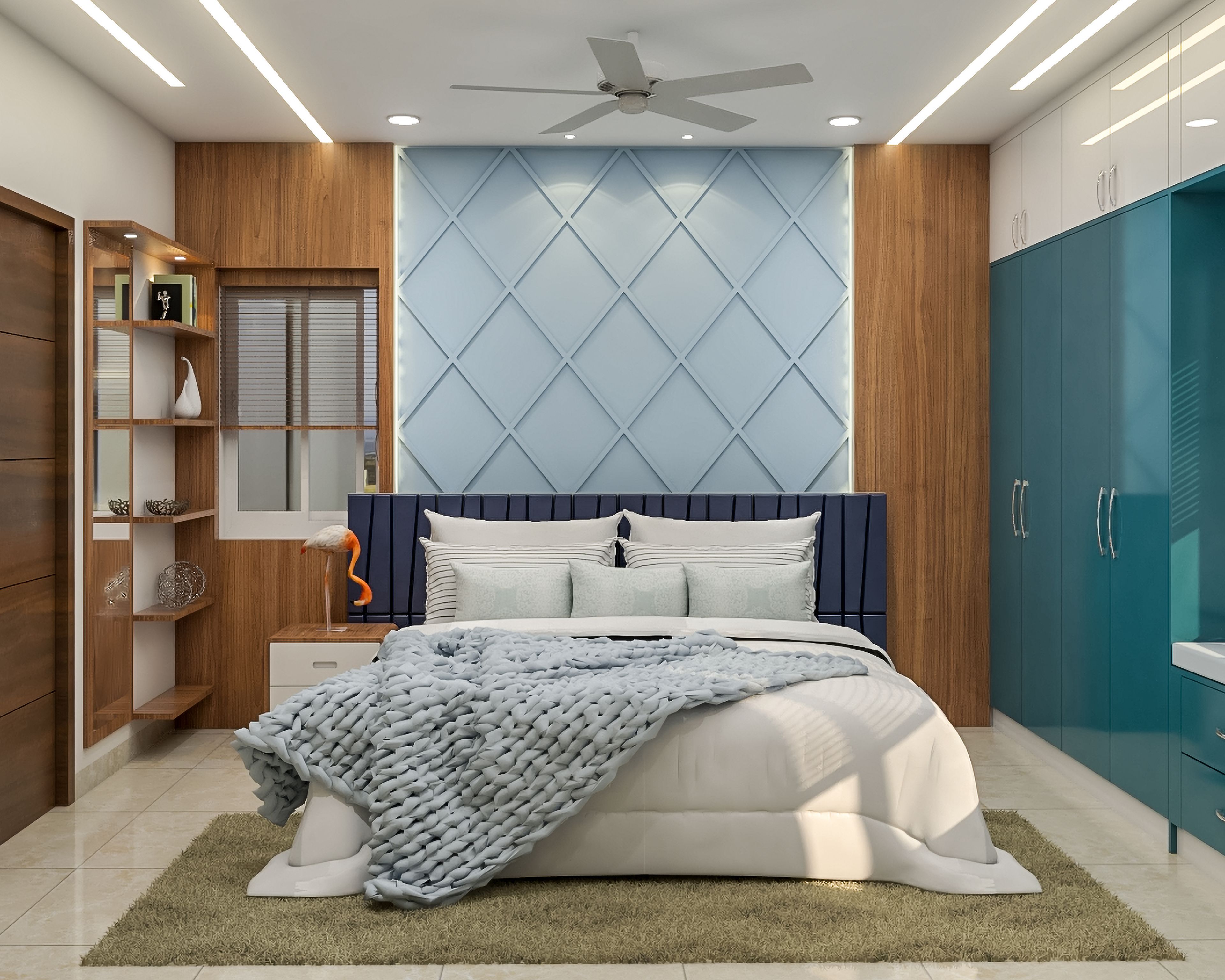 Modern Styled Compact Sized Master Bedroom