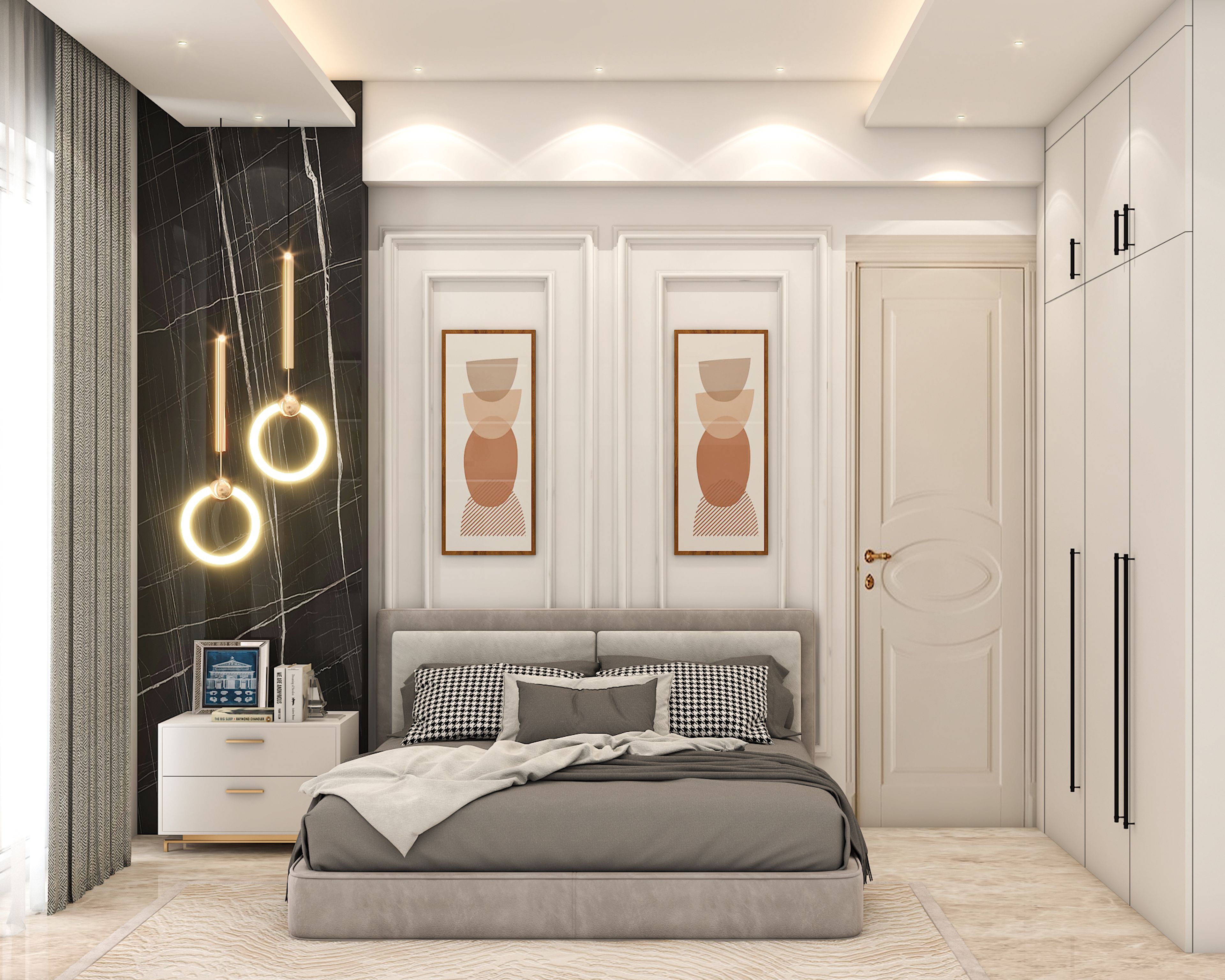 Contemporary Theme Compact Sized Master Bedroom