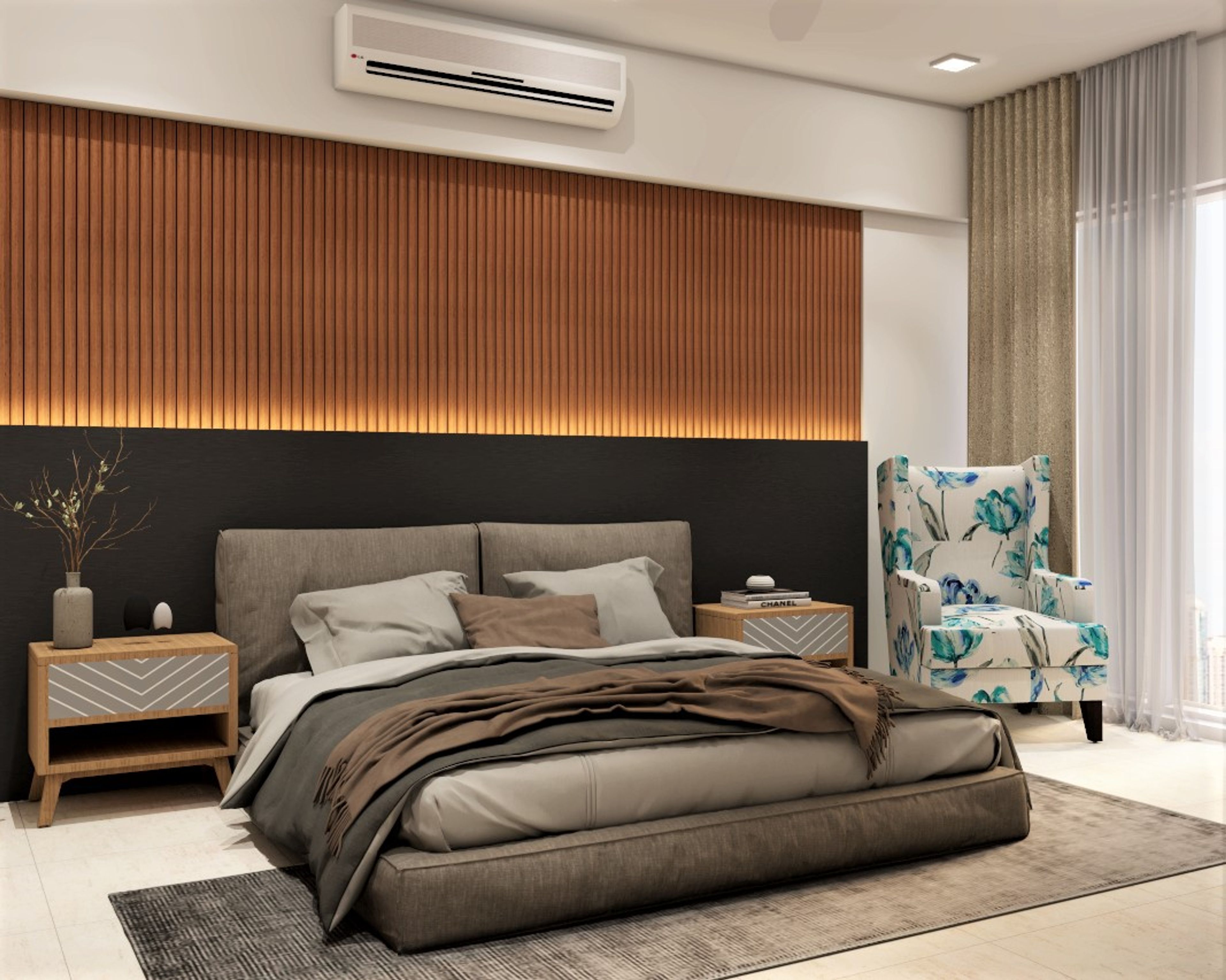 Spacious Convenient Modern Style Master Bedroom