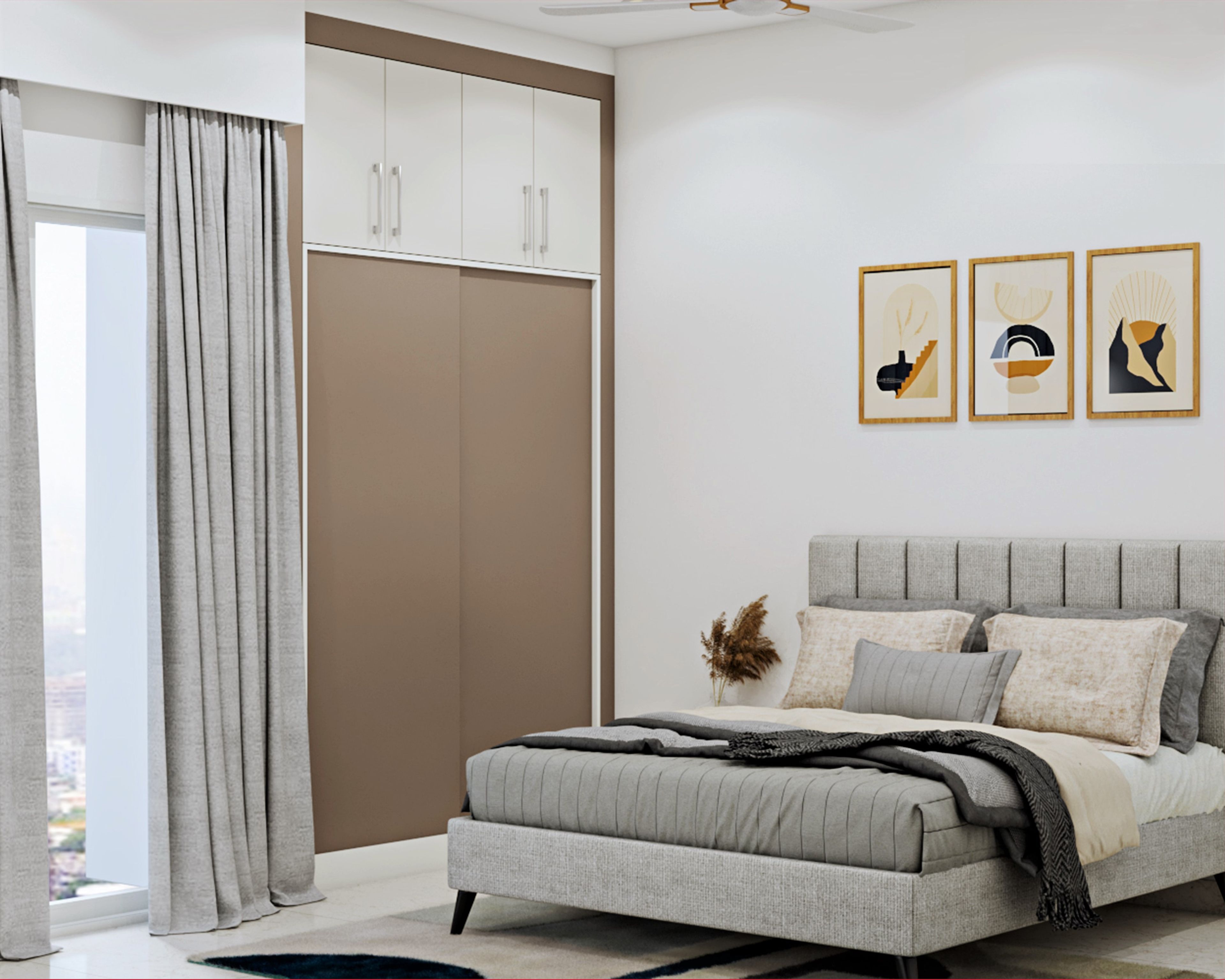 Modern Style Compact Sized Master  Bedroom