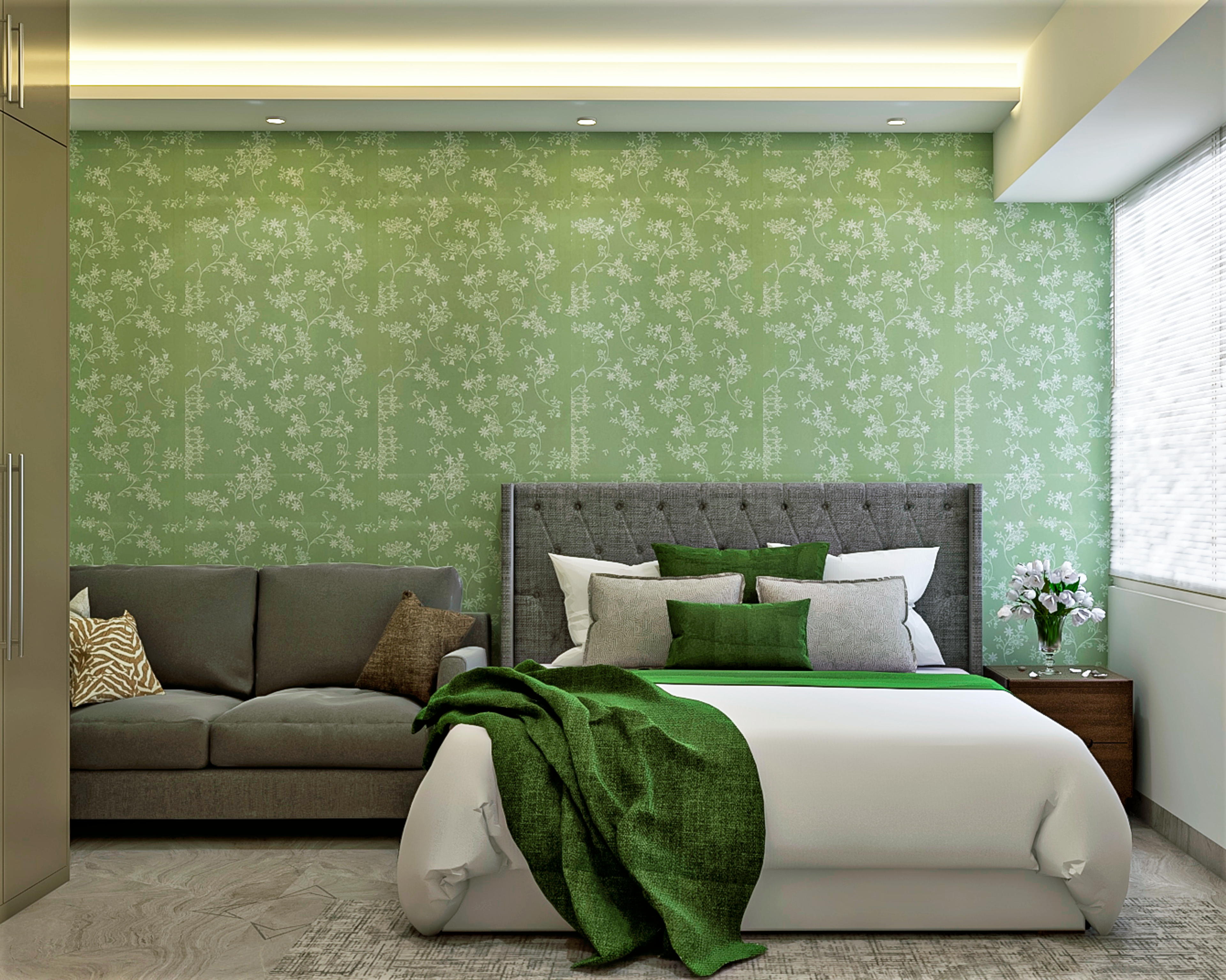 Modern Theme Compact Sized Master Bedroom