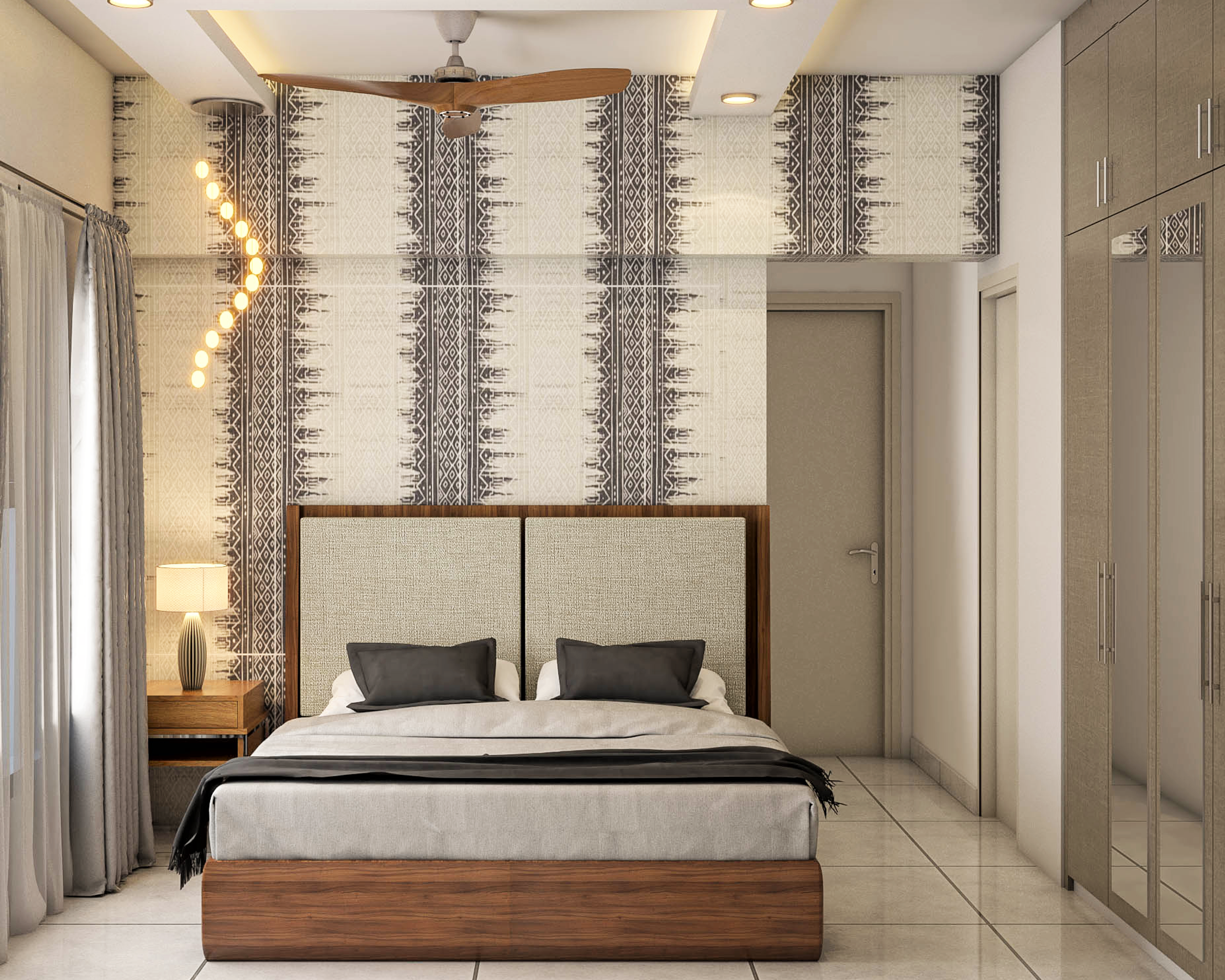 Modern Themed Compact Sized Master Bedroom