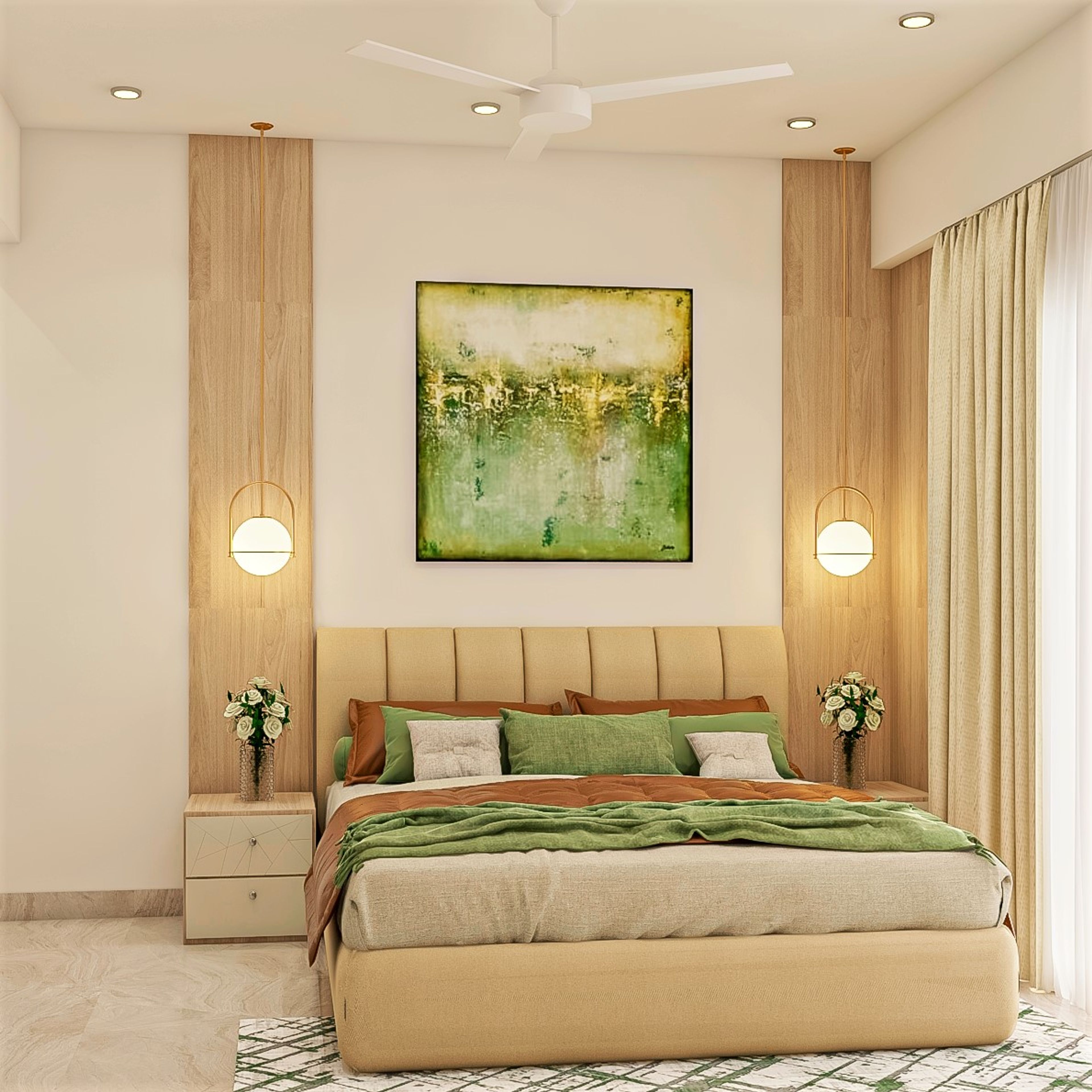 Compact Sized Modern Style Master Bedroom