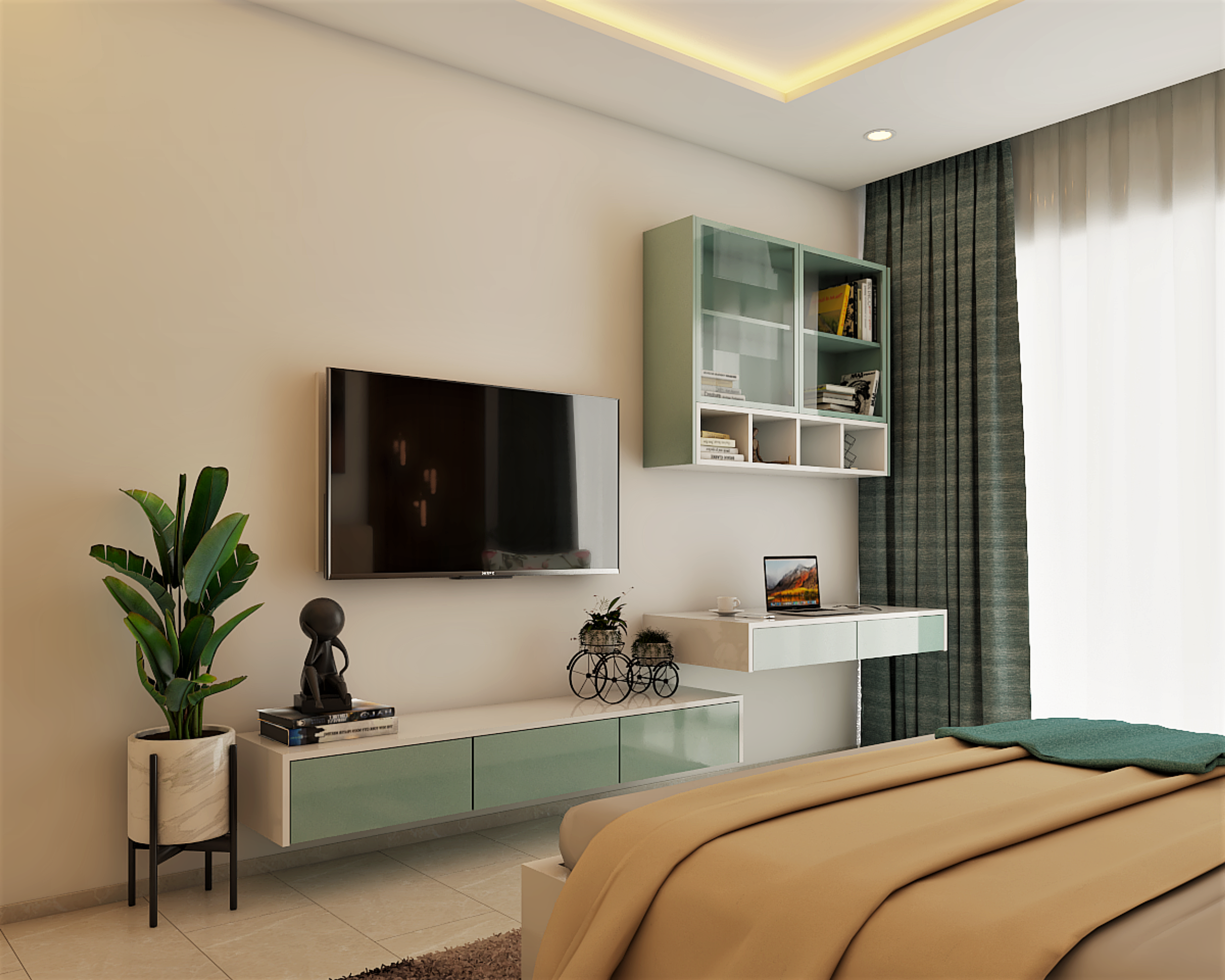 Modern Master Bedroom Design -Livspace