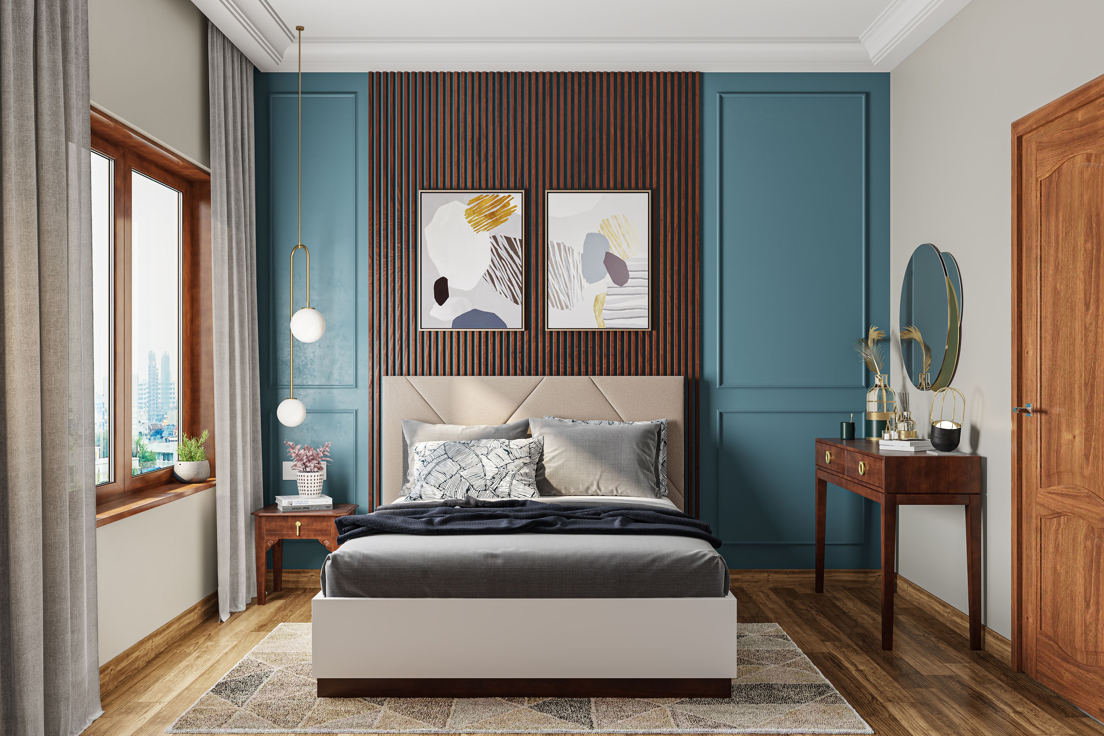 Contemporary Theme Spacious Master Bedroom