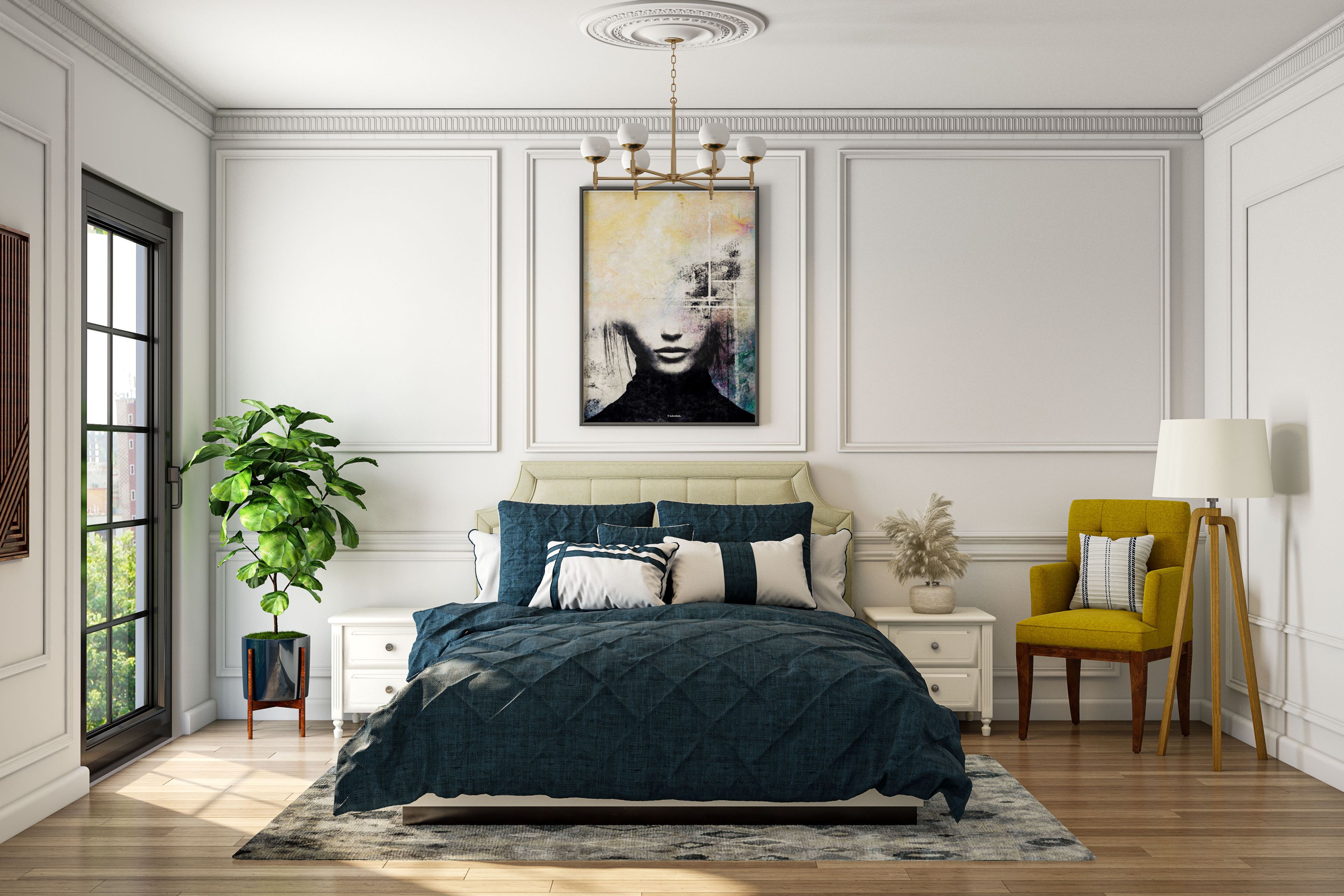 Contemporary Style Spacious Convenient Master Bedroom