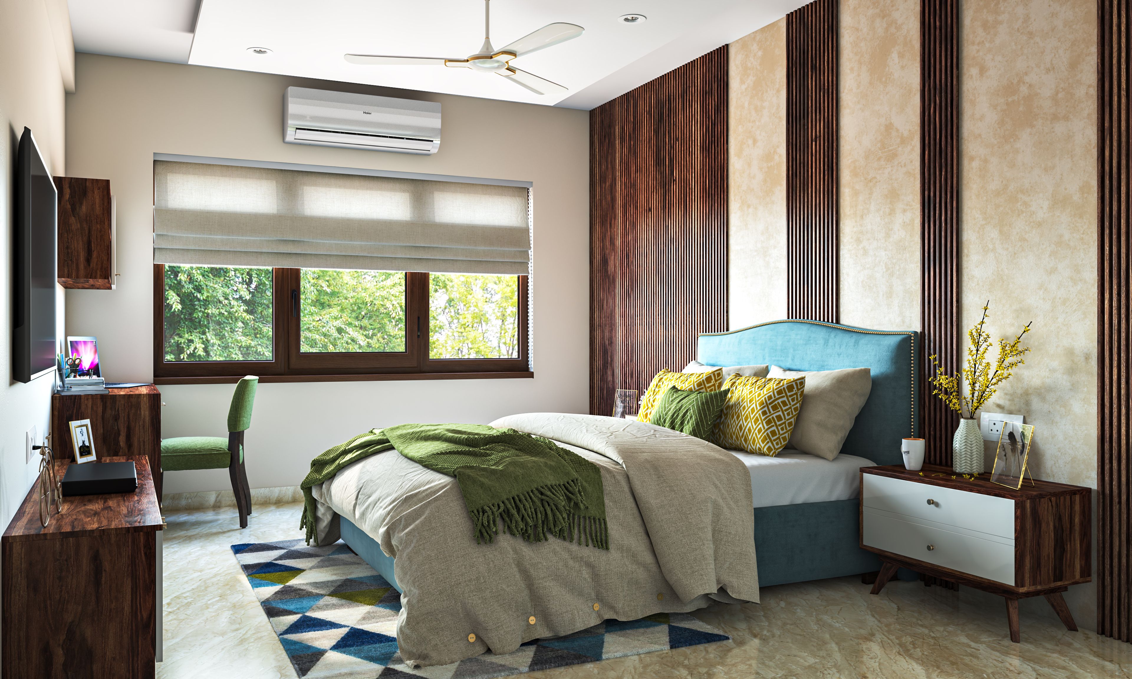 Contemporary Master Bedroom Design – Livspace