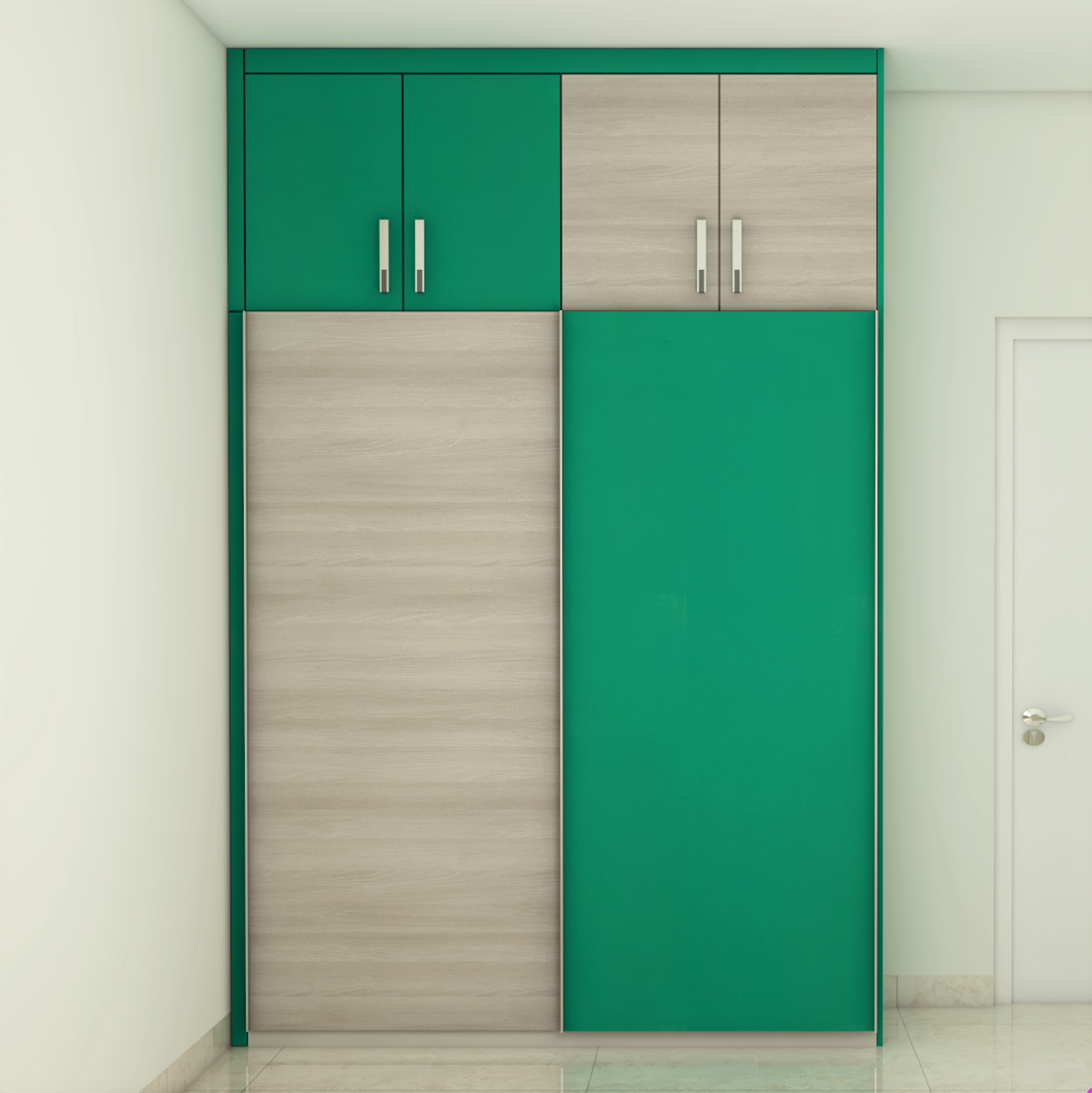 Modern Compact Sliding Wardrobe design For Rental Homes - Livspace