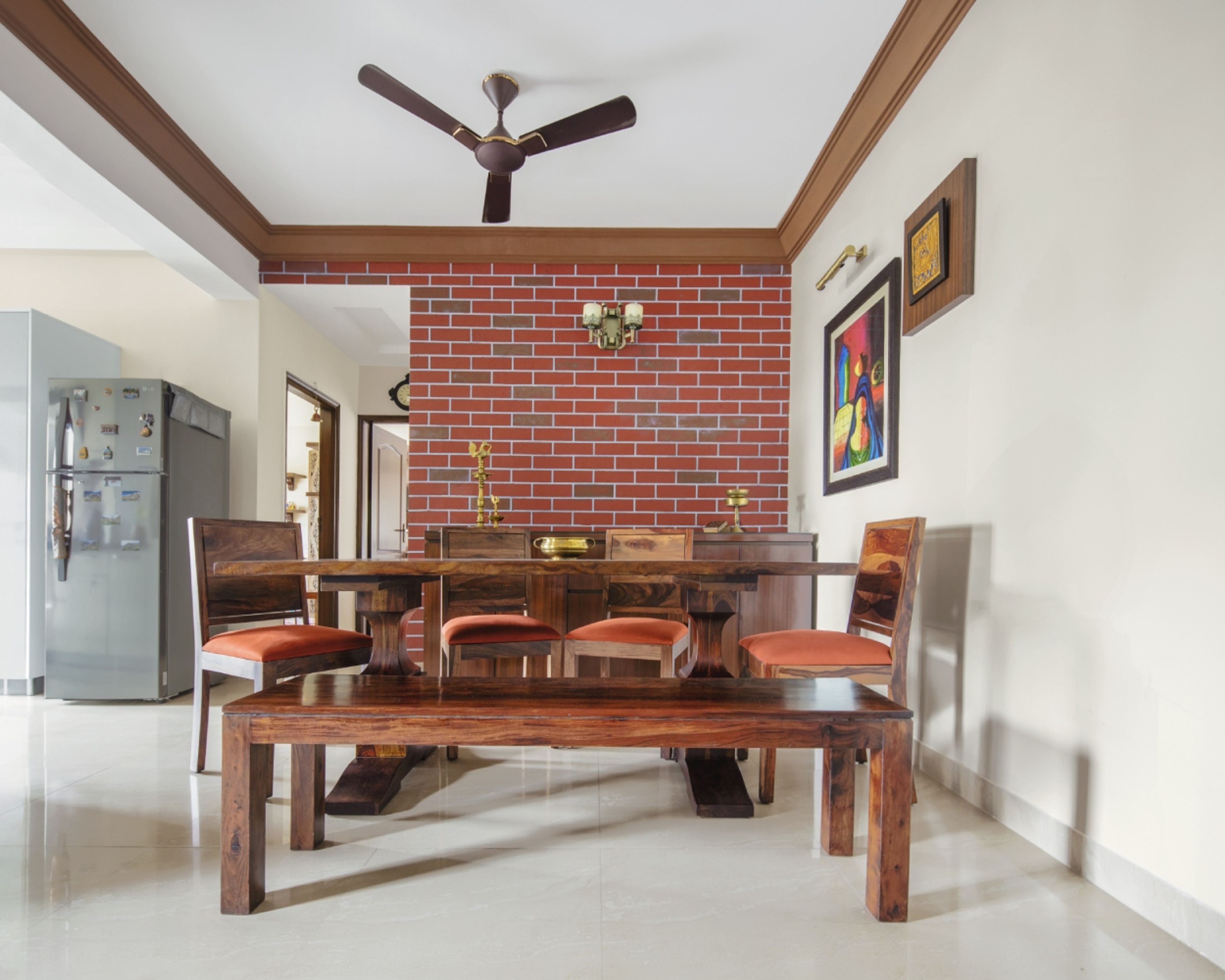 Single-Layered Dining Room Ceiling - Livspace