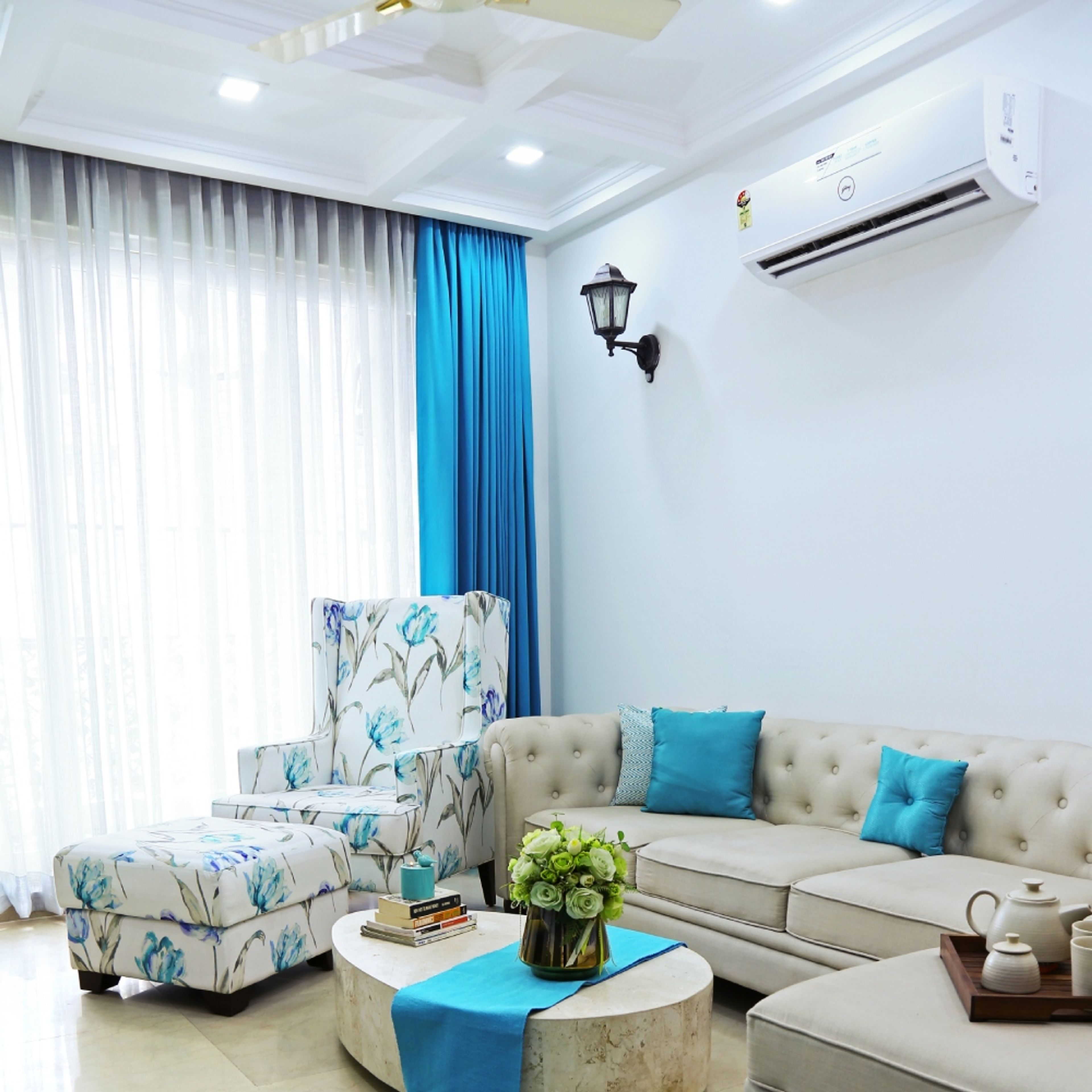 POP Ceiling Design With Drop Lights - Livspace