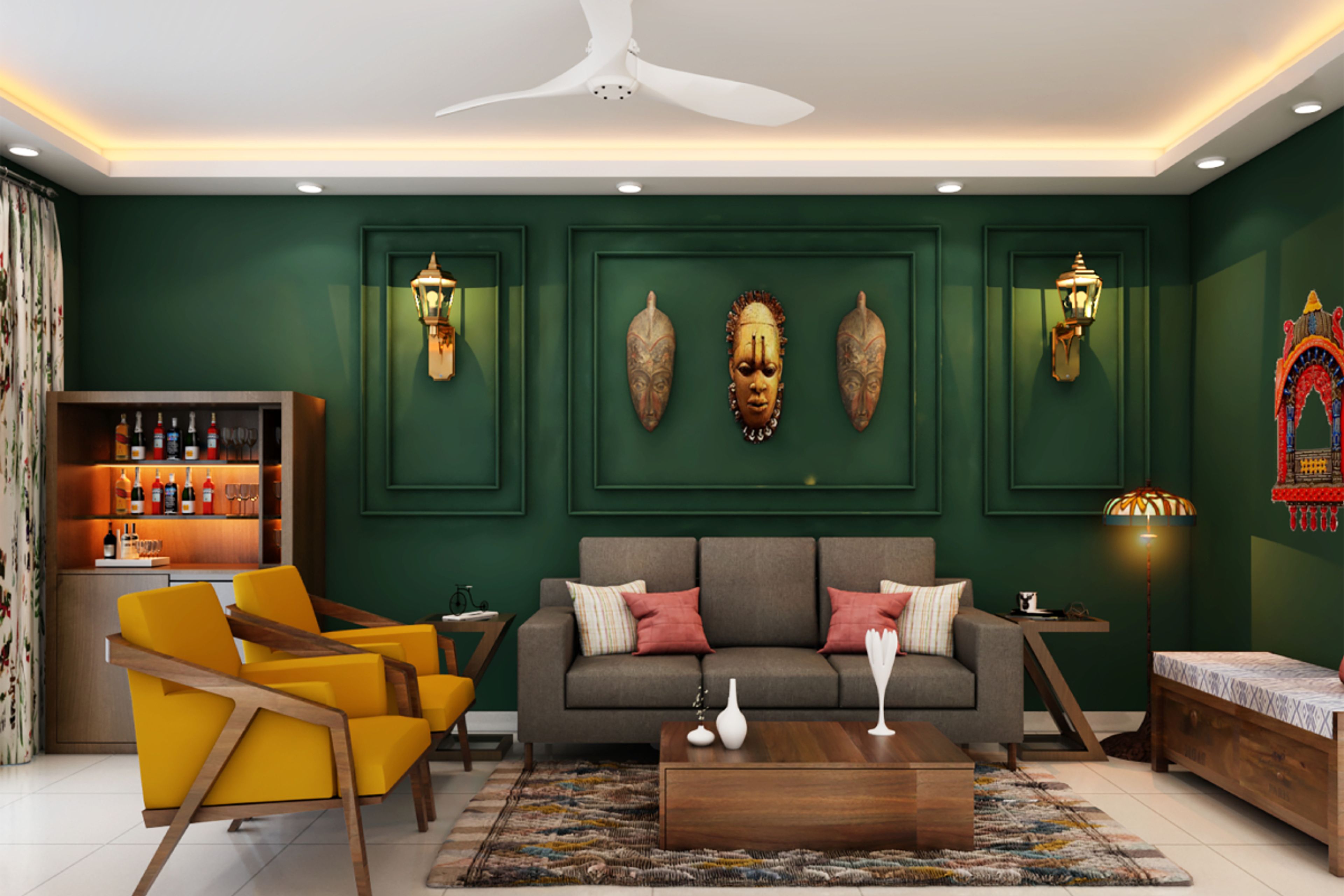 Ceiling With Track Recessed Lights - Livspace