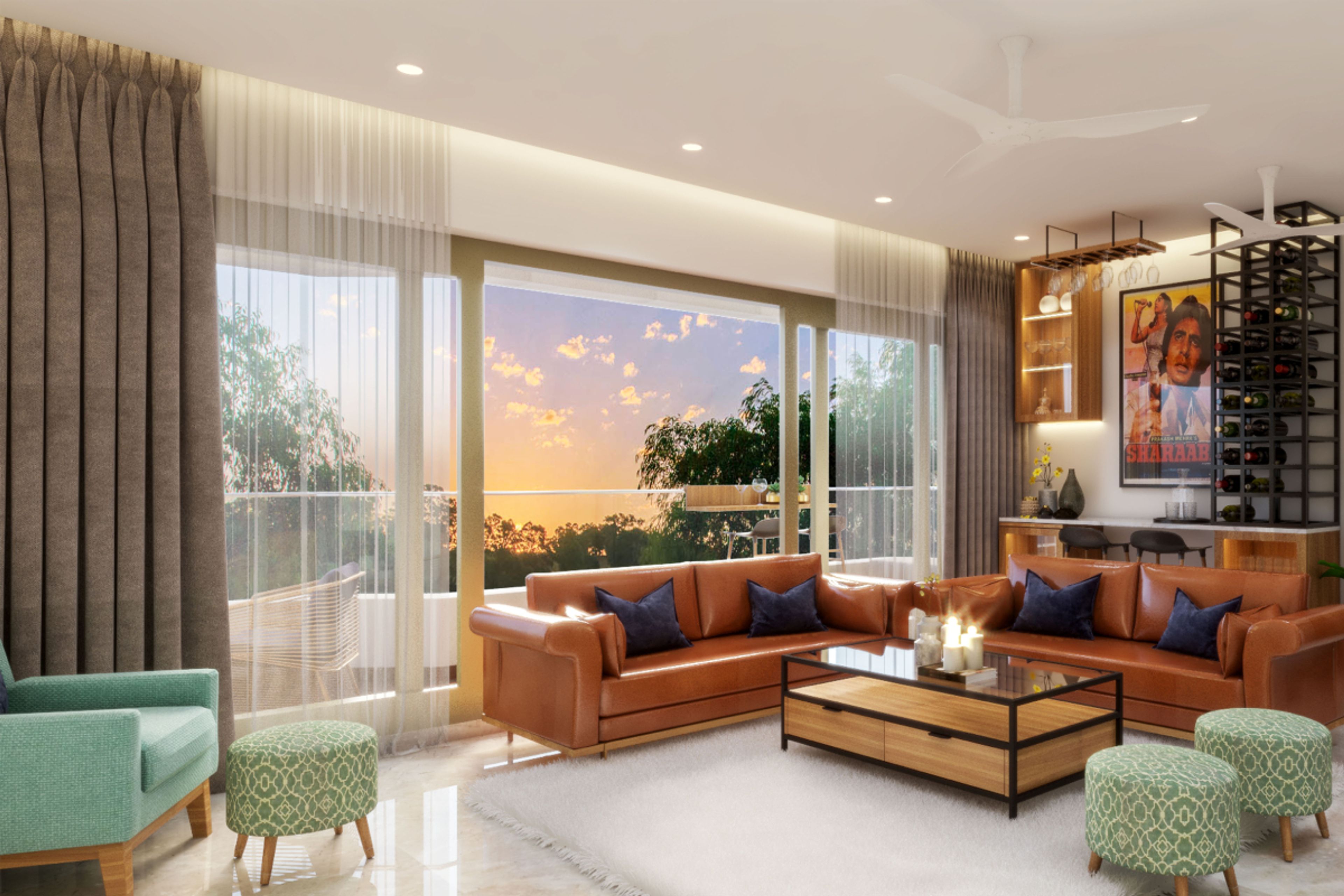 Rectangular Ceiling With Cove Lights - Livspace