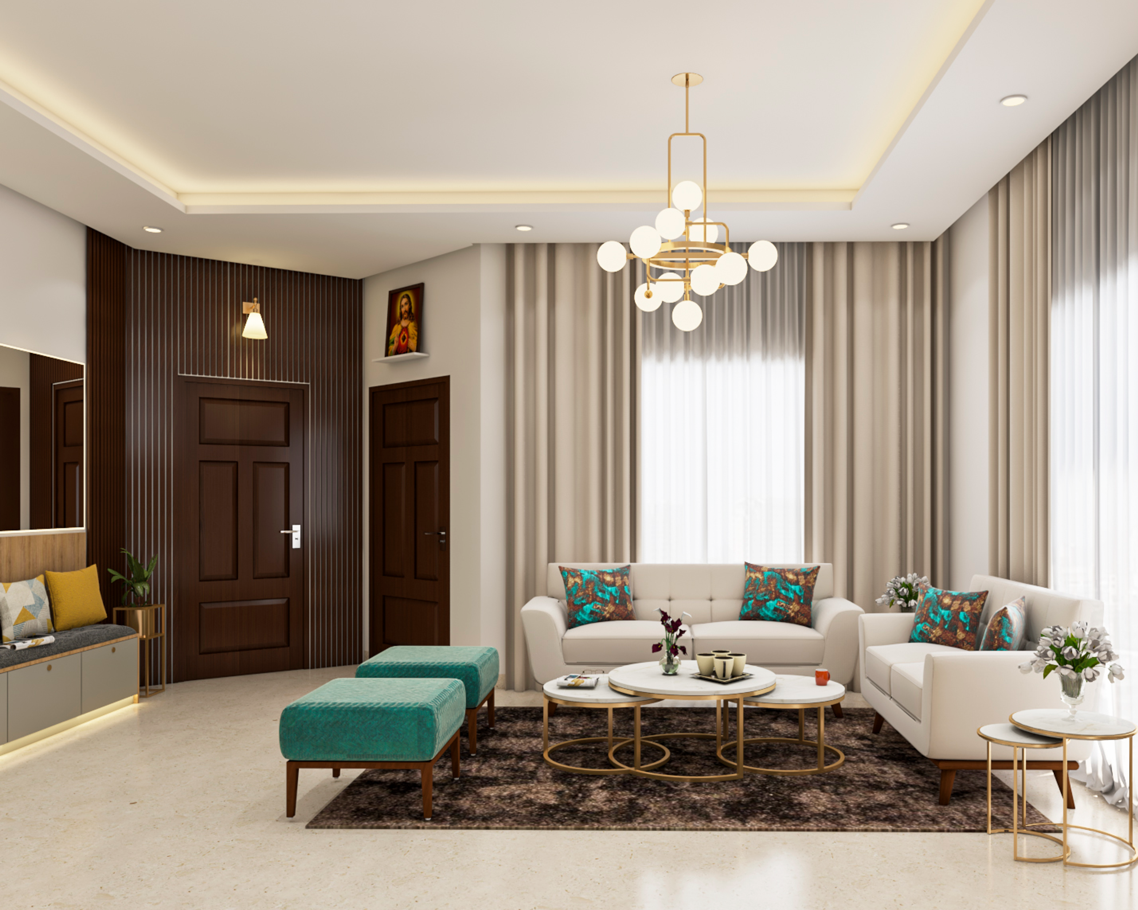 Modern Peripheral Ceiling Design With Cove Lights