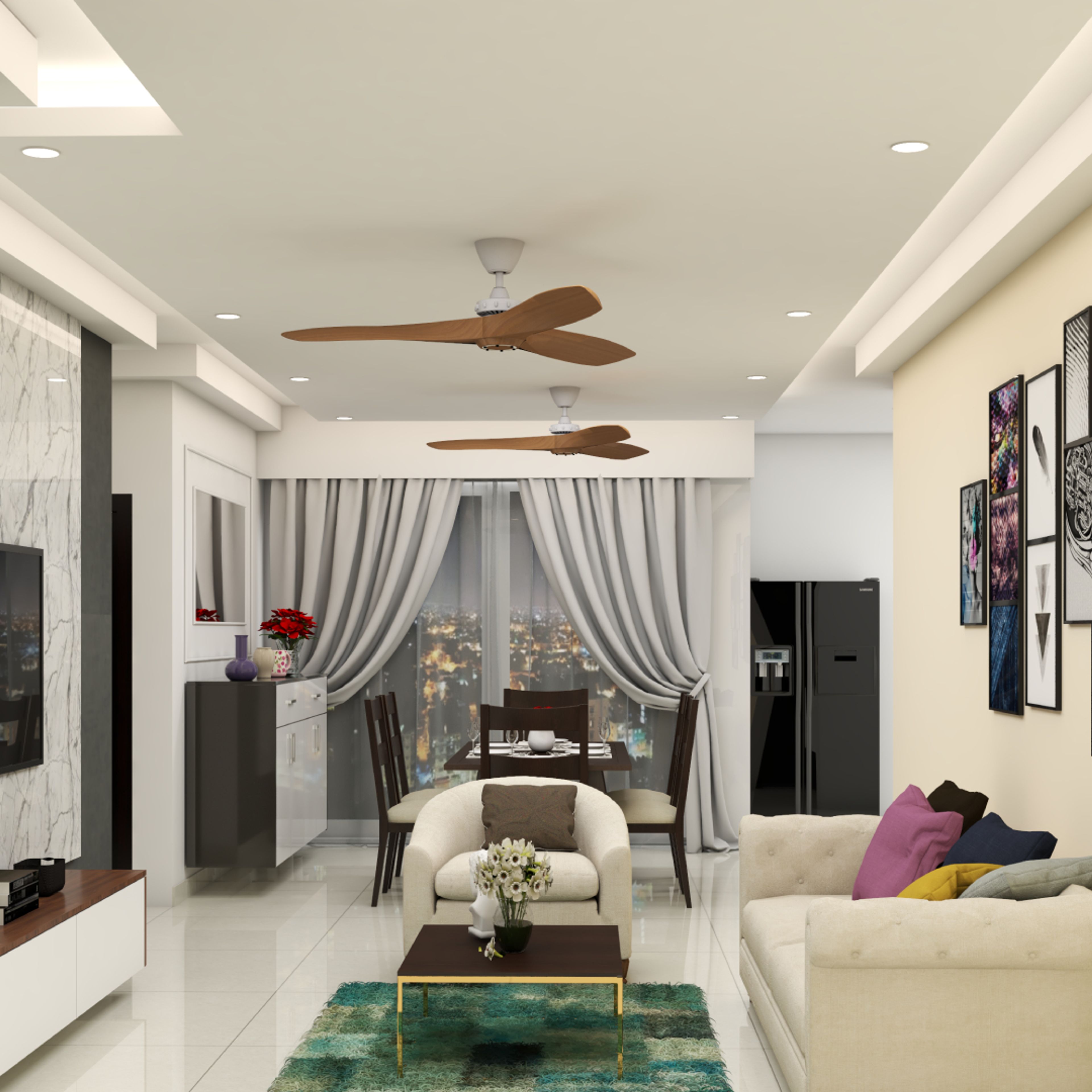 Gypsum Peripheral Ceiling Design - Livspace