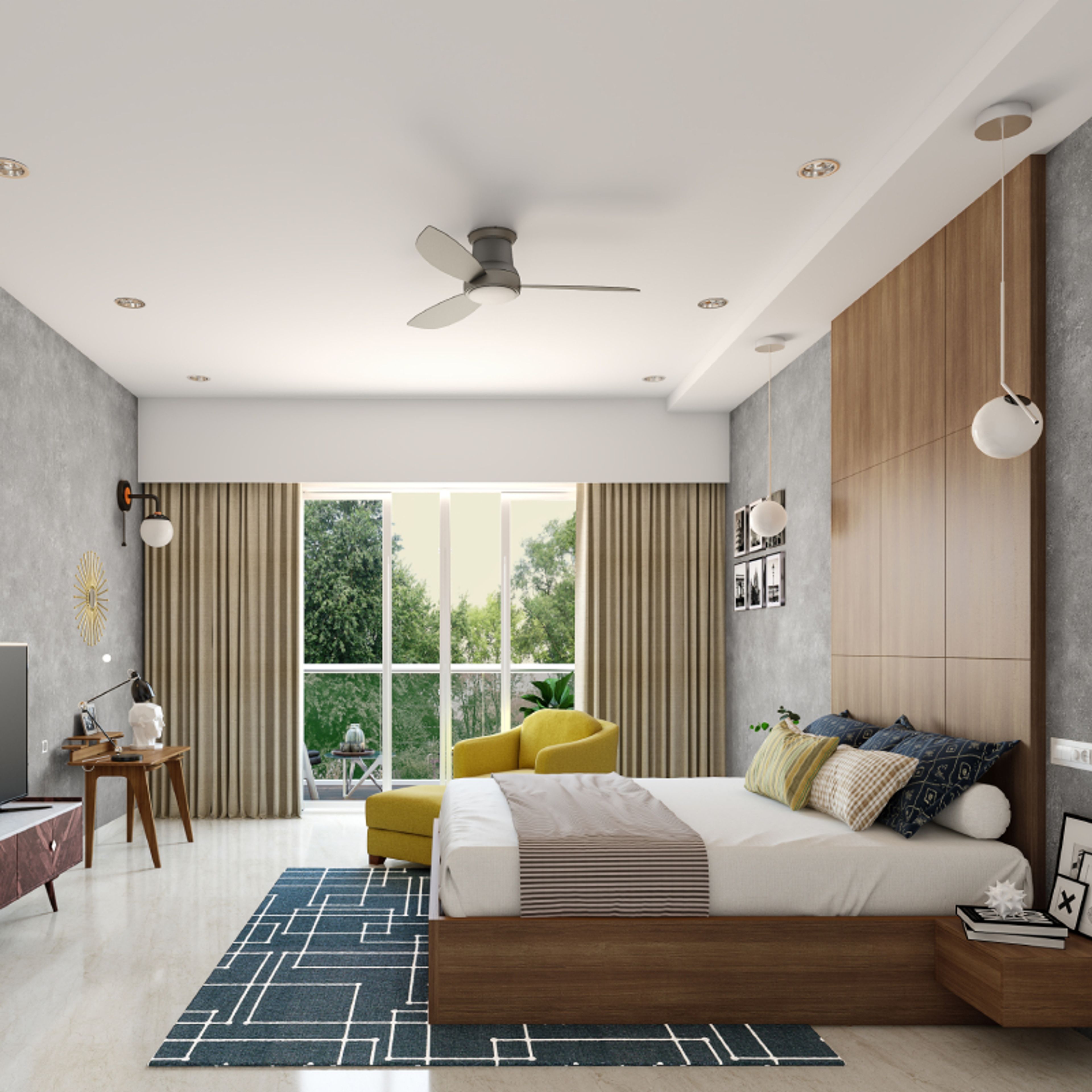 Modern Single-Layered Gypsum Ceiling Design For Bedrooms