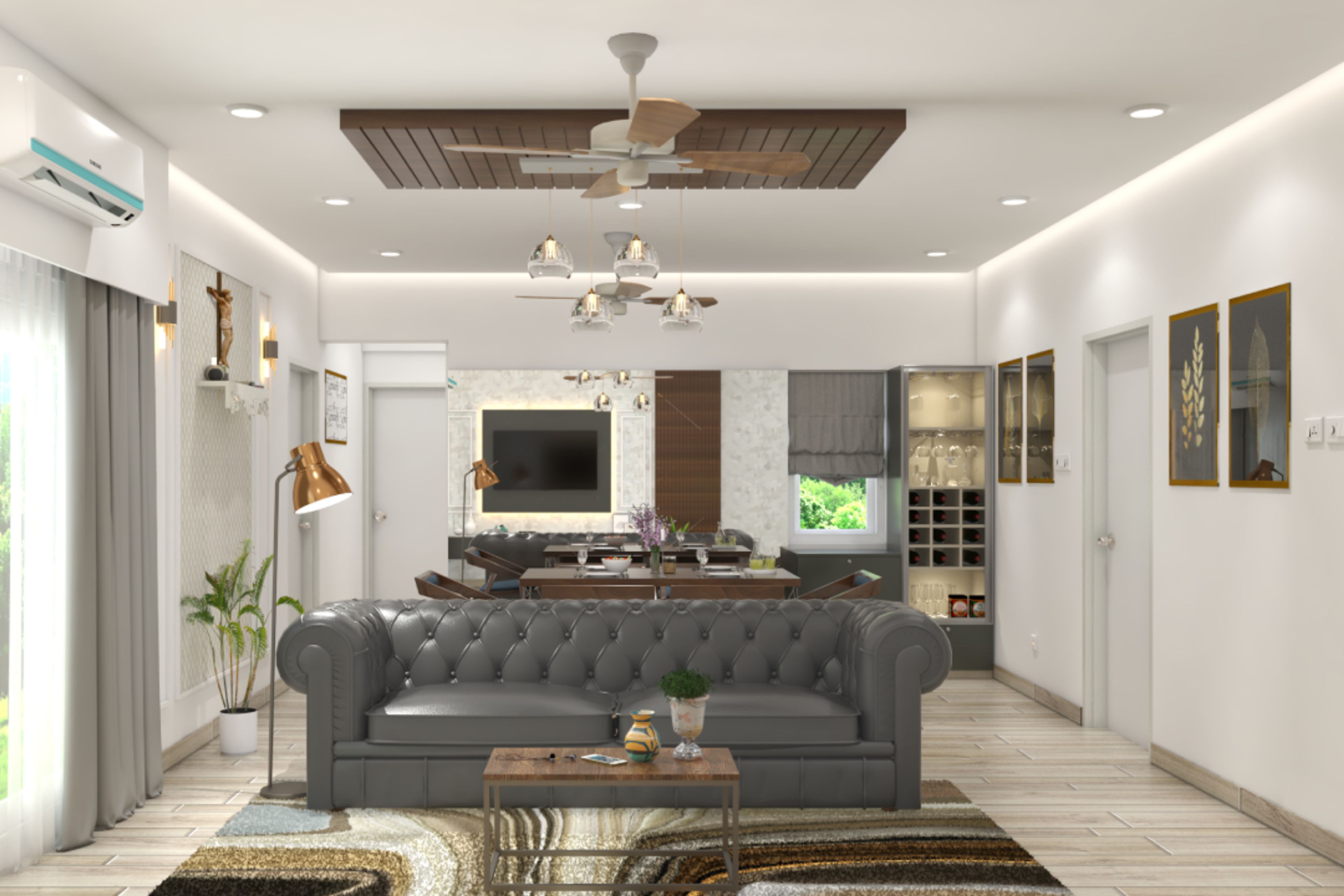 Multilayered Gypsum Ceiling - Livspace