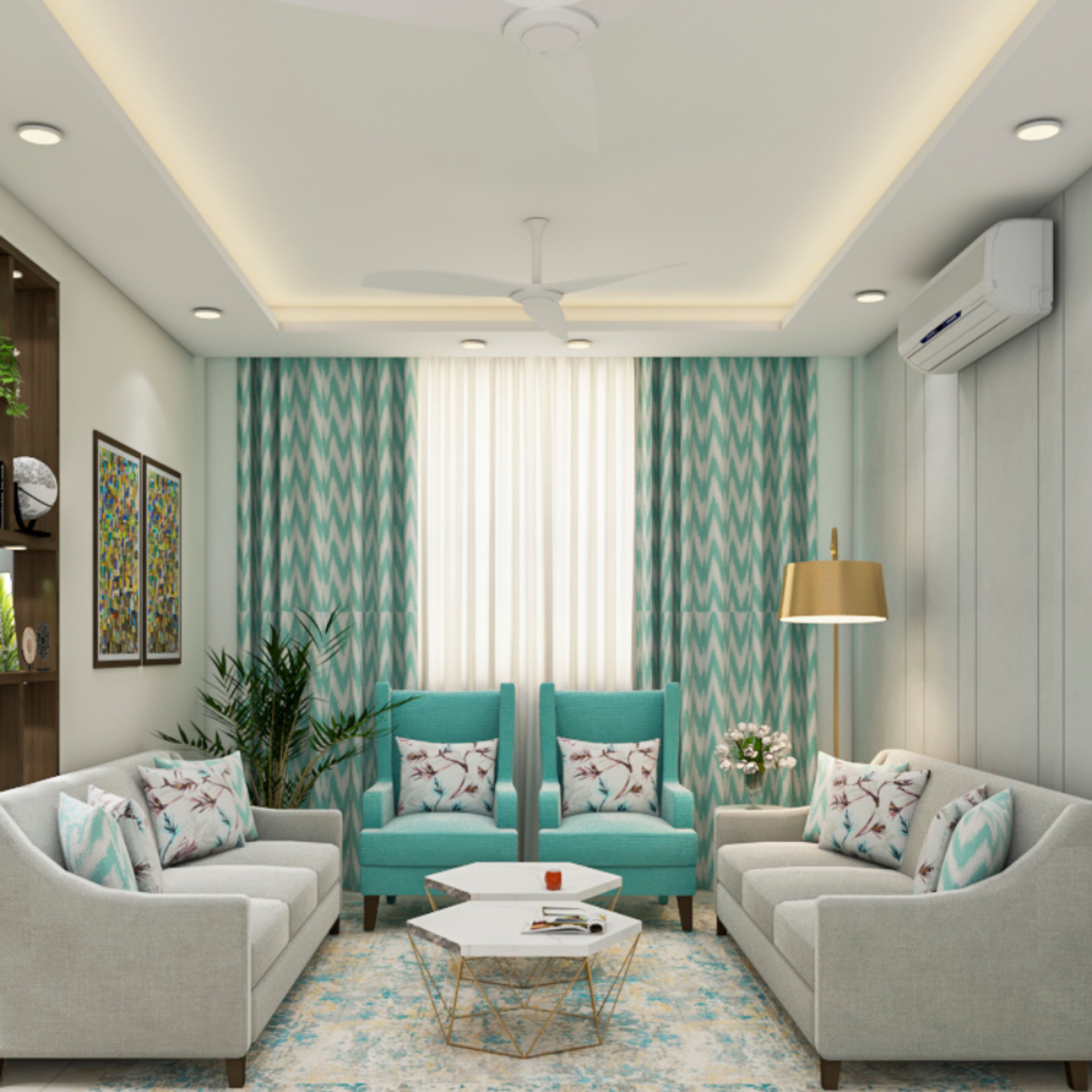 Modern Gypsum Ceiling With Lights - Livspace