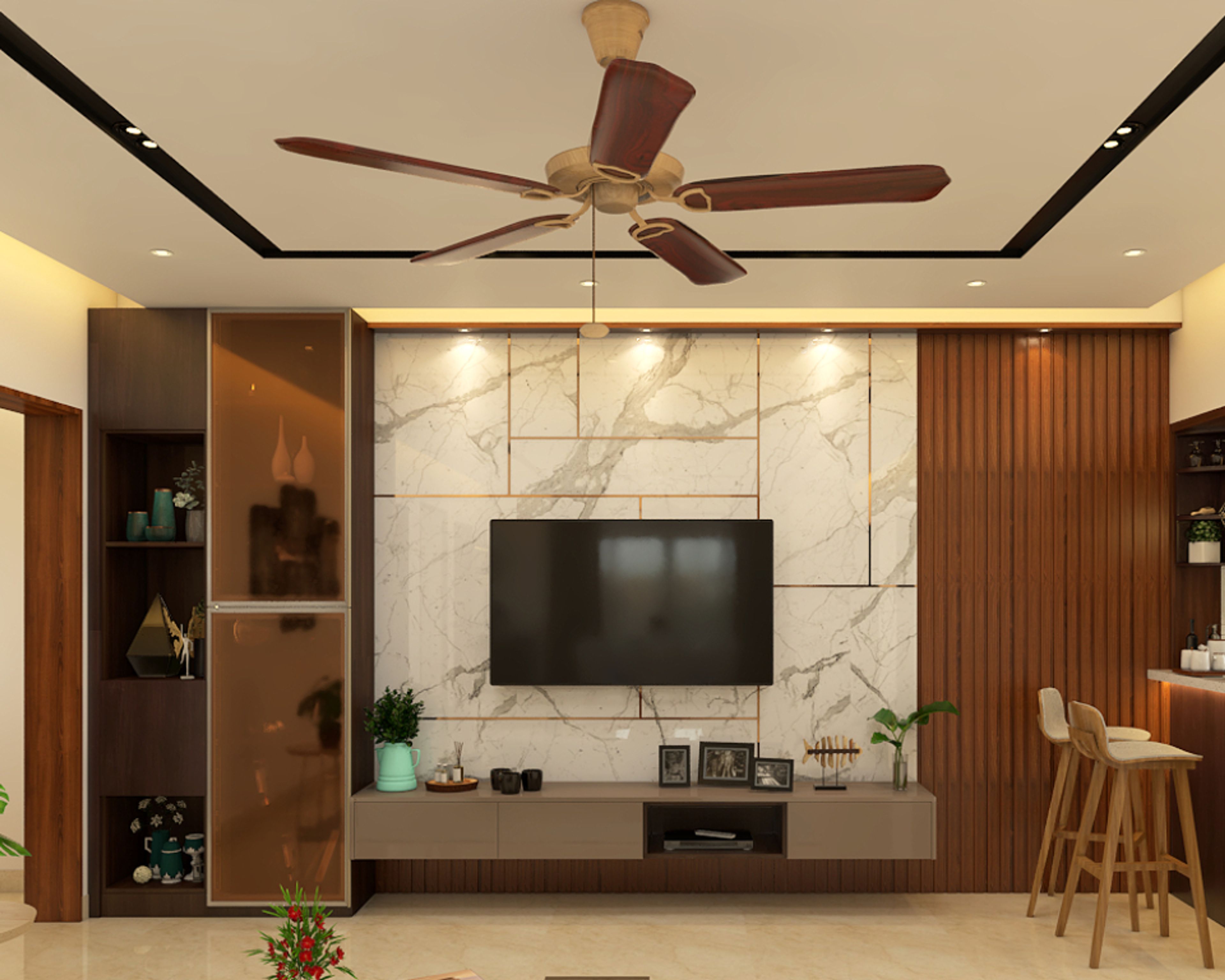 Single-Layered Gypsum  False Ceiling - Livspace