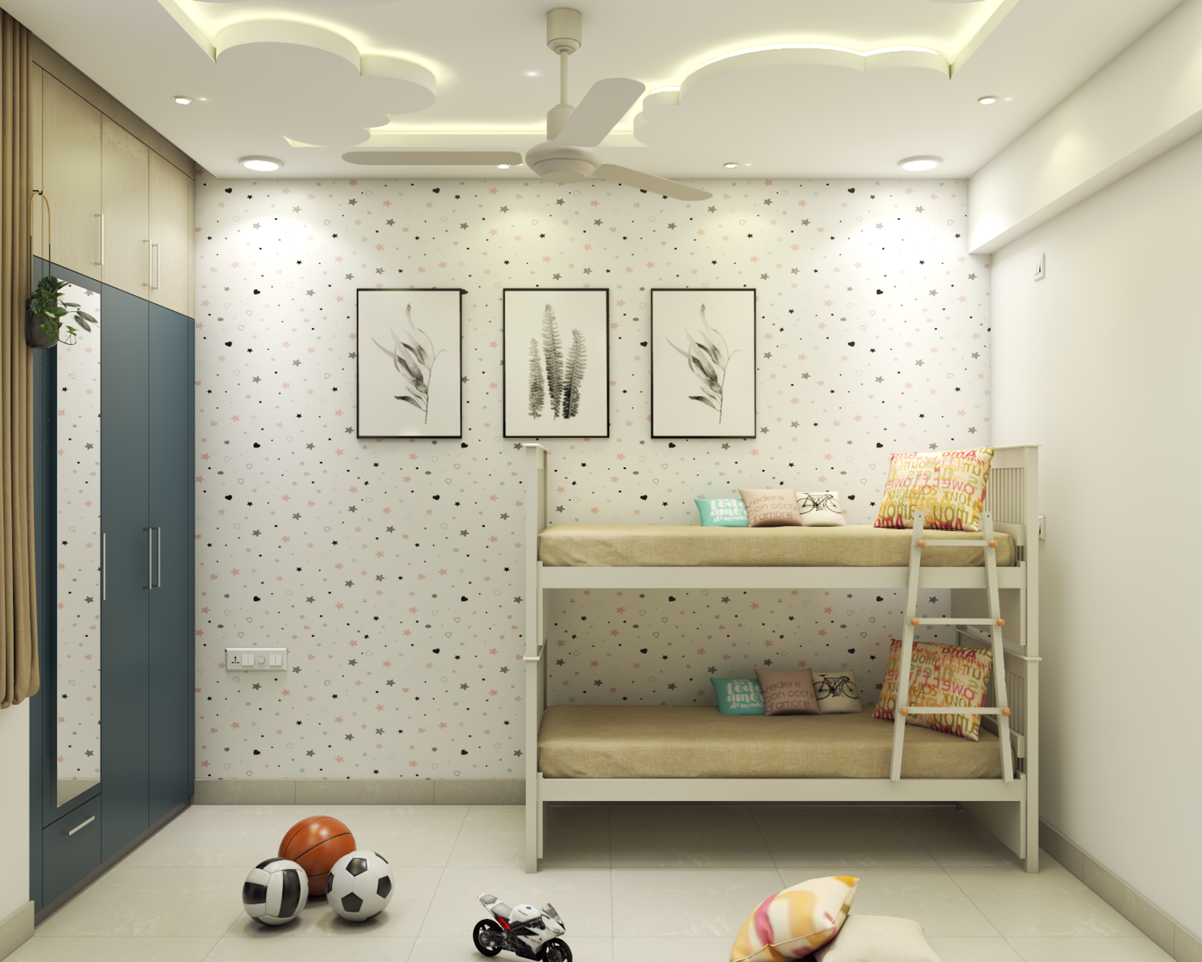 Modern Cloud-Shaped False Ceiling