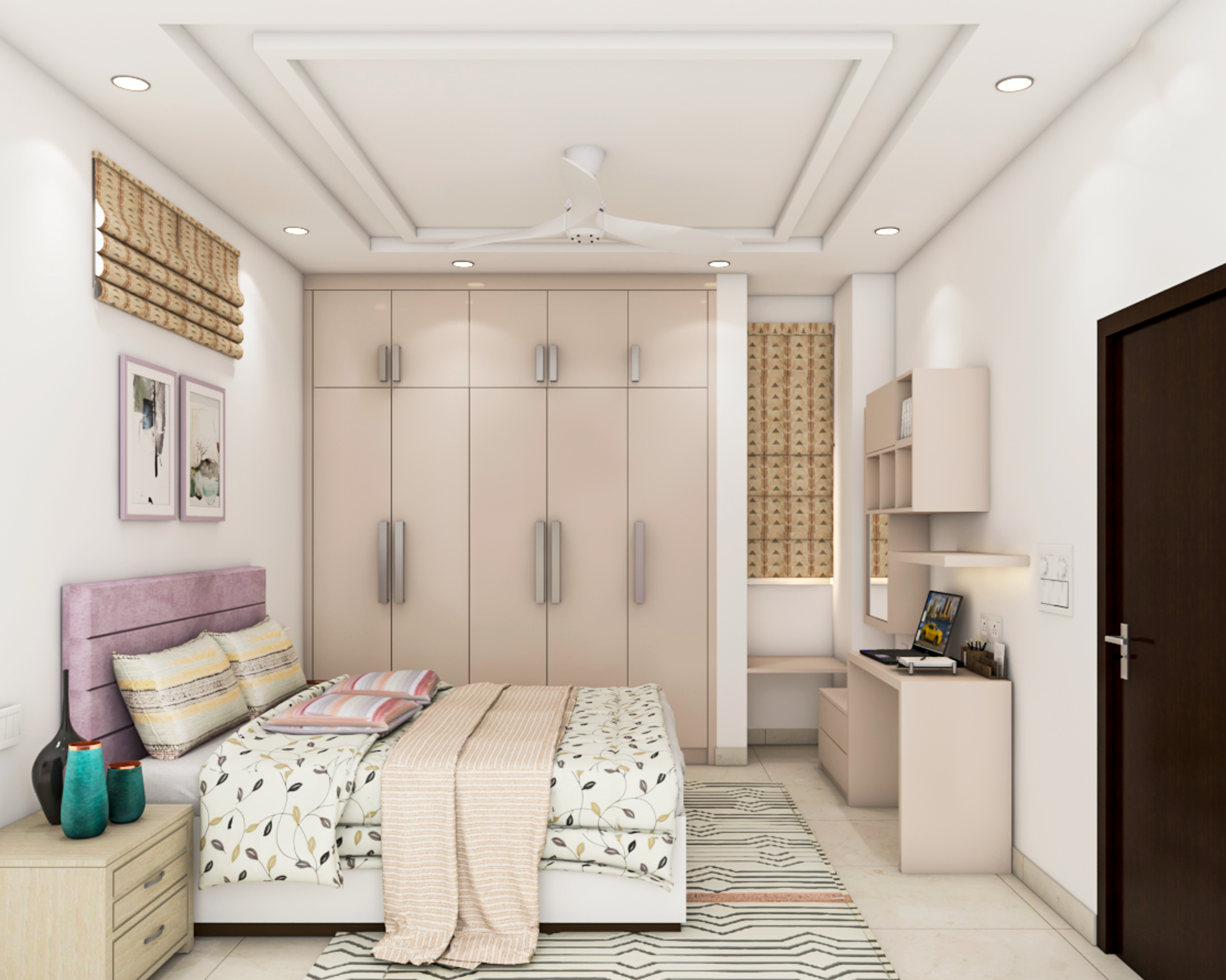 Modern Gypsum False Ceiling With Recessed Light