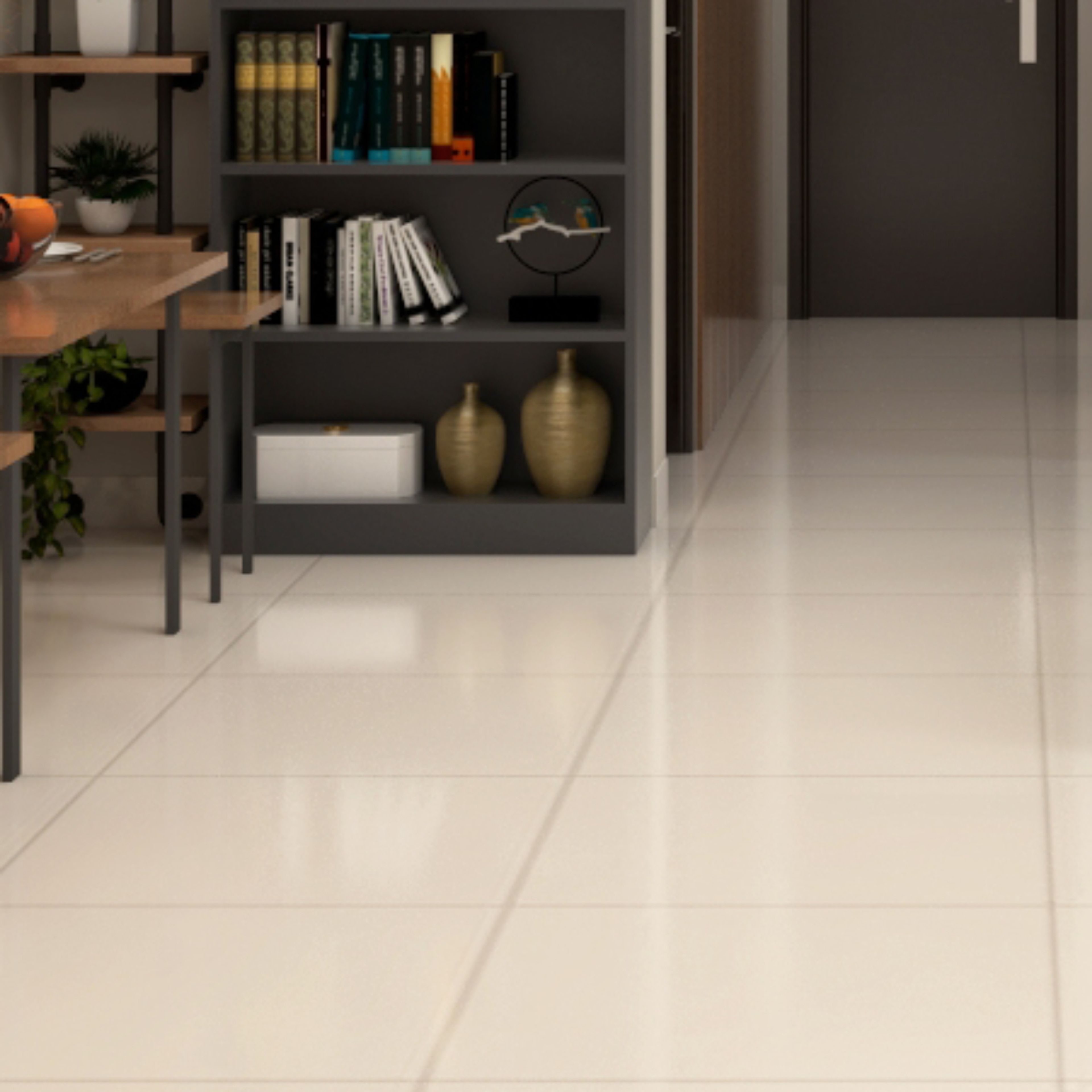 Simple Cream Flooring Design - Livspace