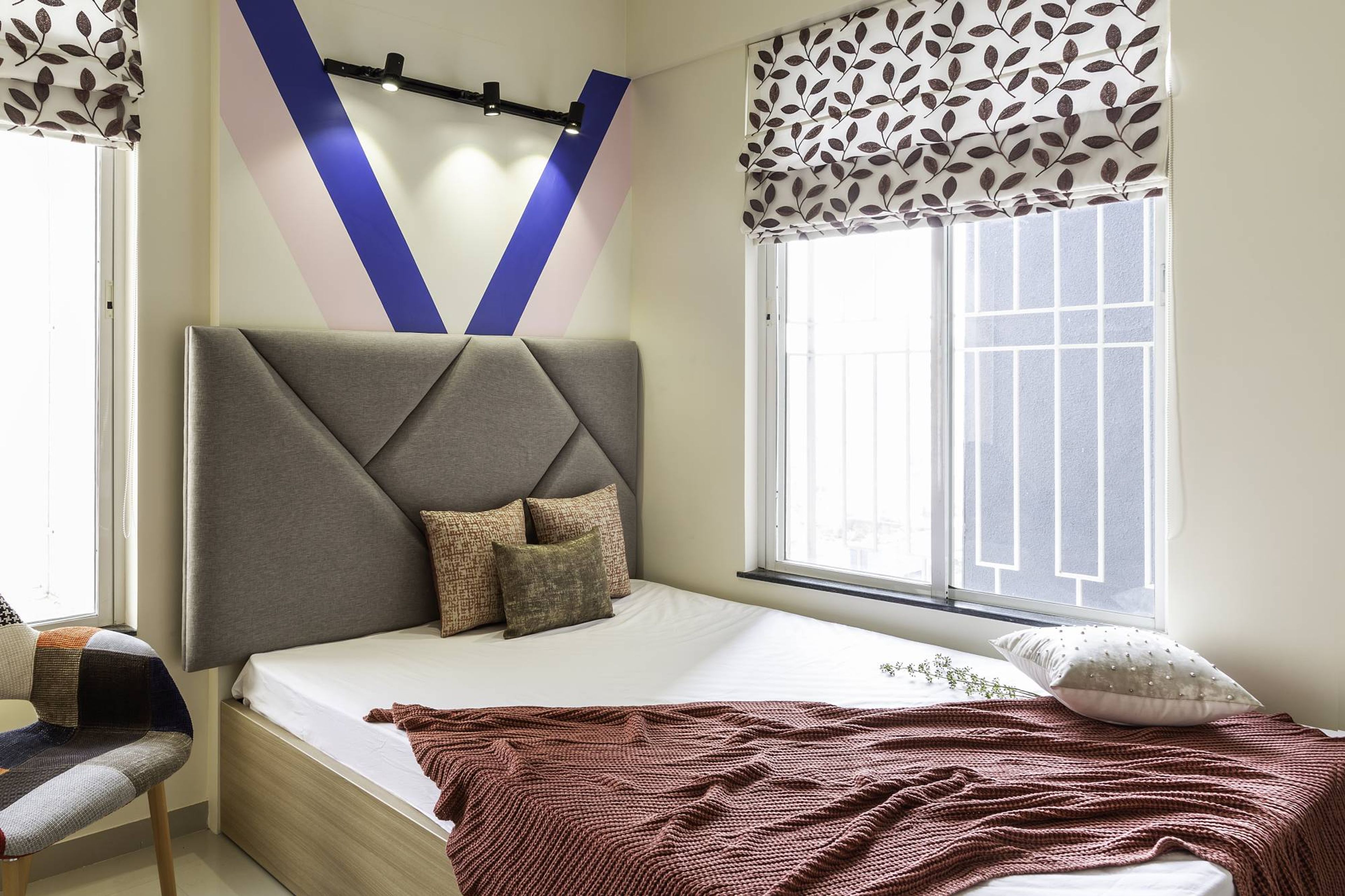 Modern Guest Bedroom With Track Lights