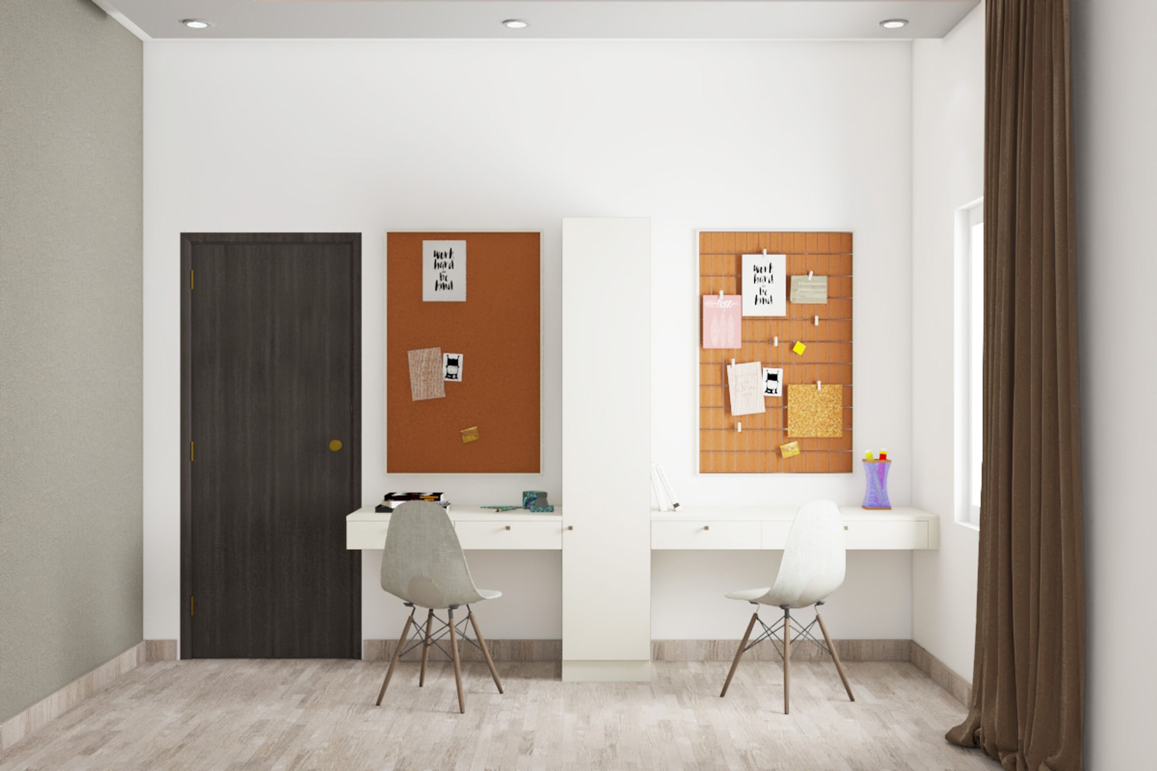 Modern Home Office Design With Pinboards