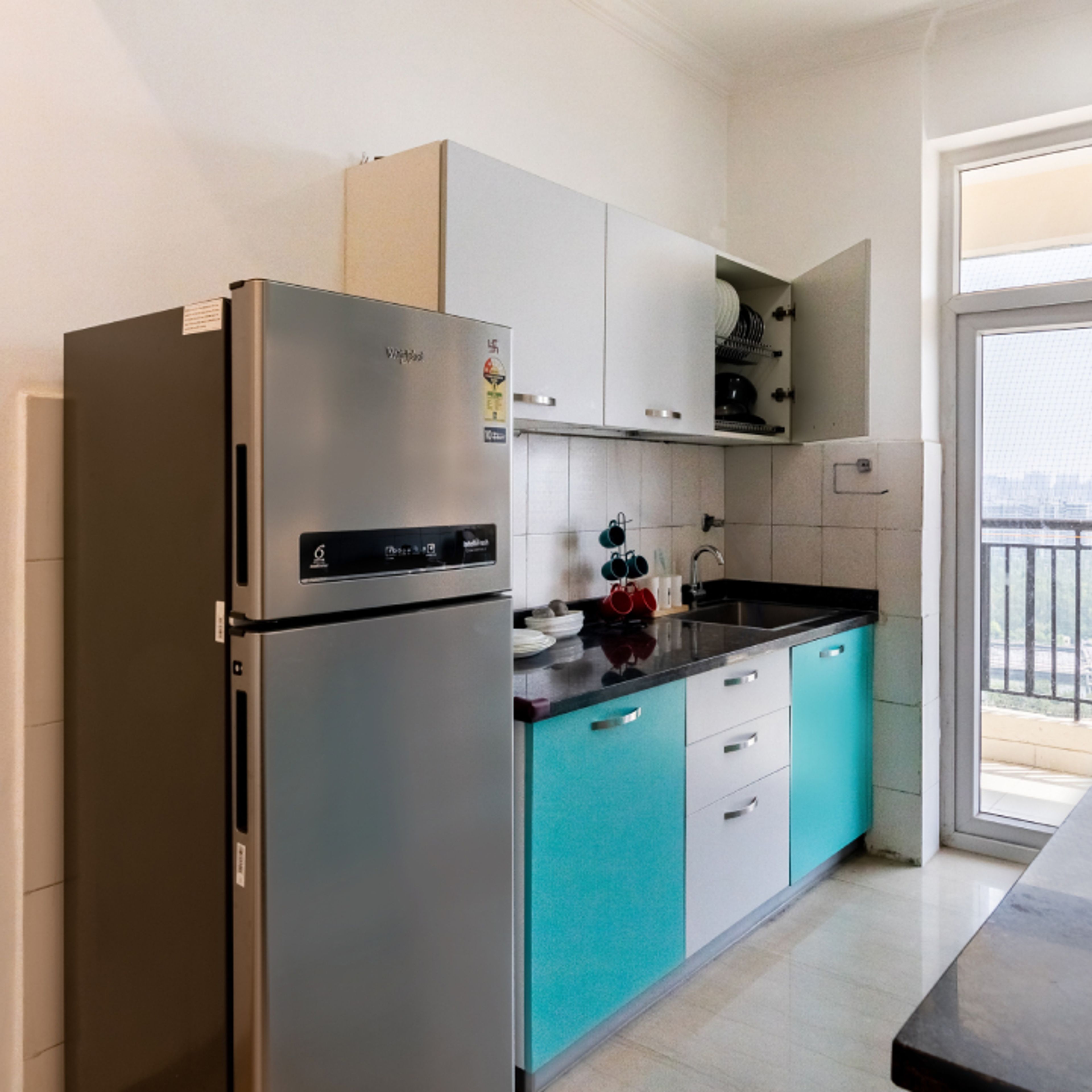 Modern Parallel Kitchen Cabinet Design With Base Units And Overhead Storage